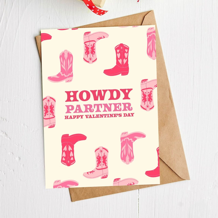 Howdy Partner Happy Valentine's Day - Greeting Card