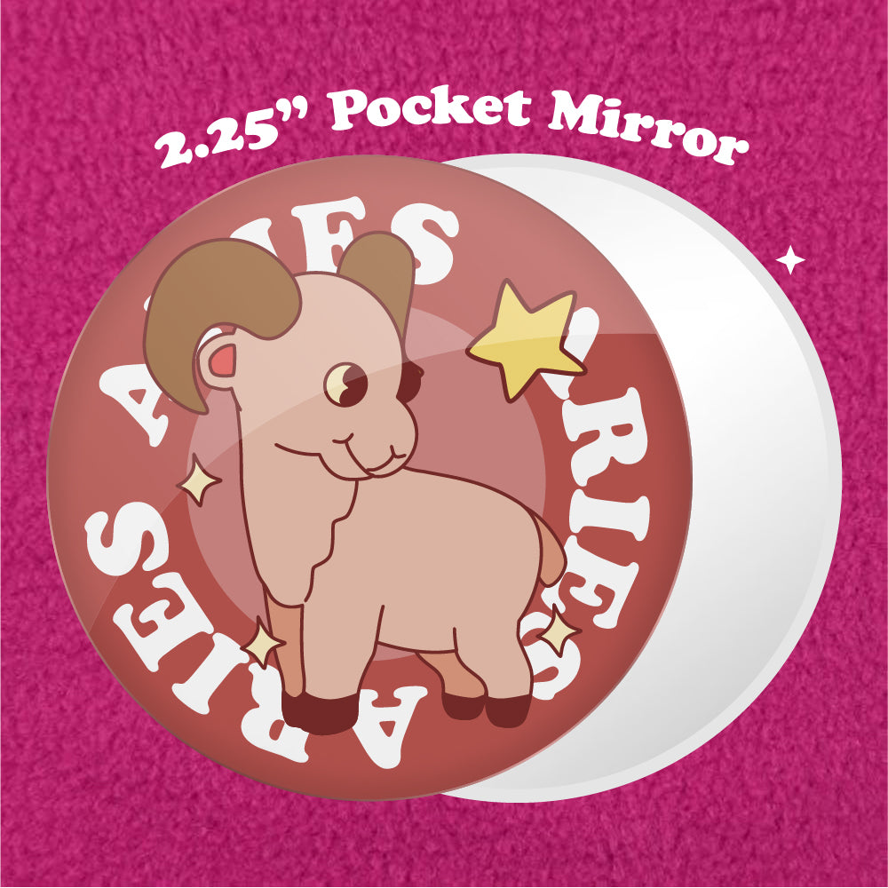 Aries Astrology 2.25" Pocket Mirror