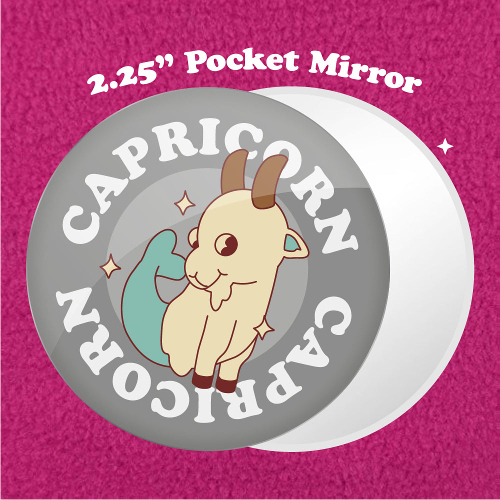 Capricorn Astrology 2.25" Pocket Mirror