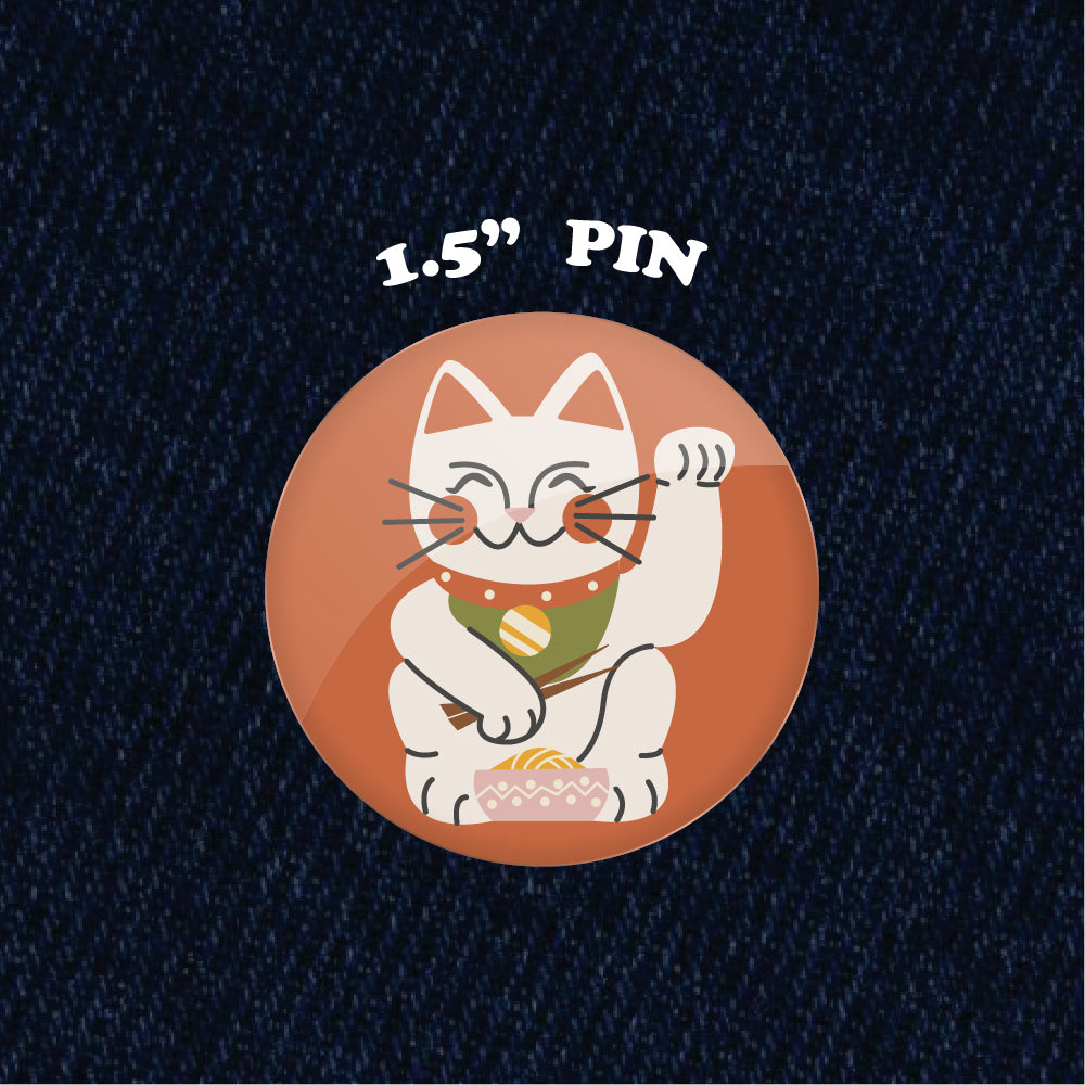 Lucky Cat 1.5" Pinback Button