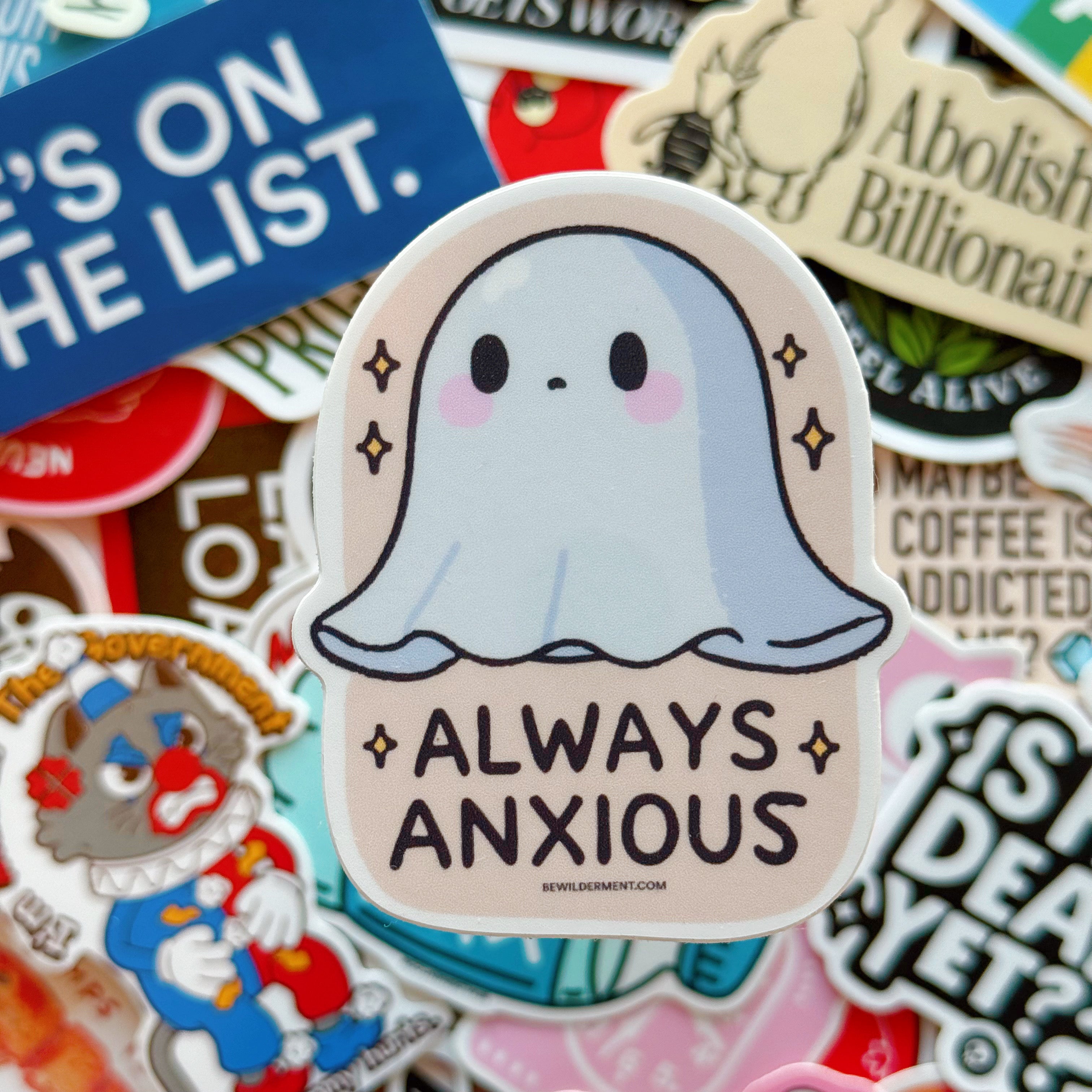 Always Anxious Ghost Vinyl Sticker