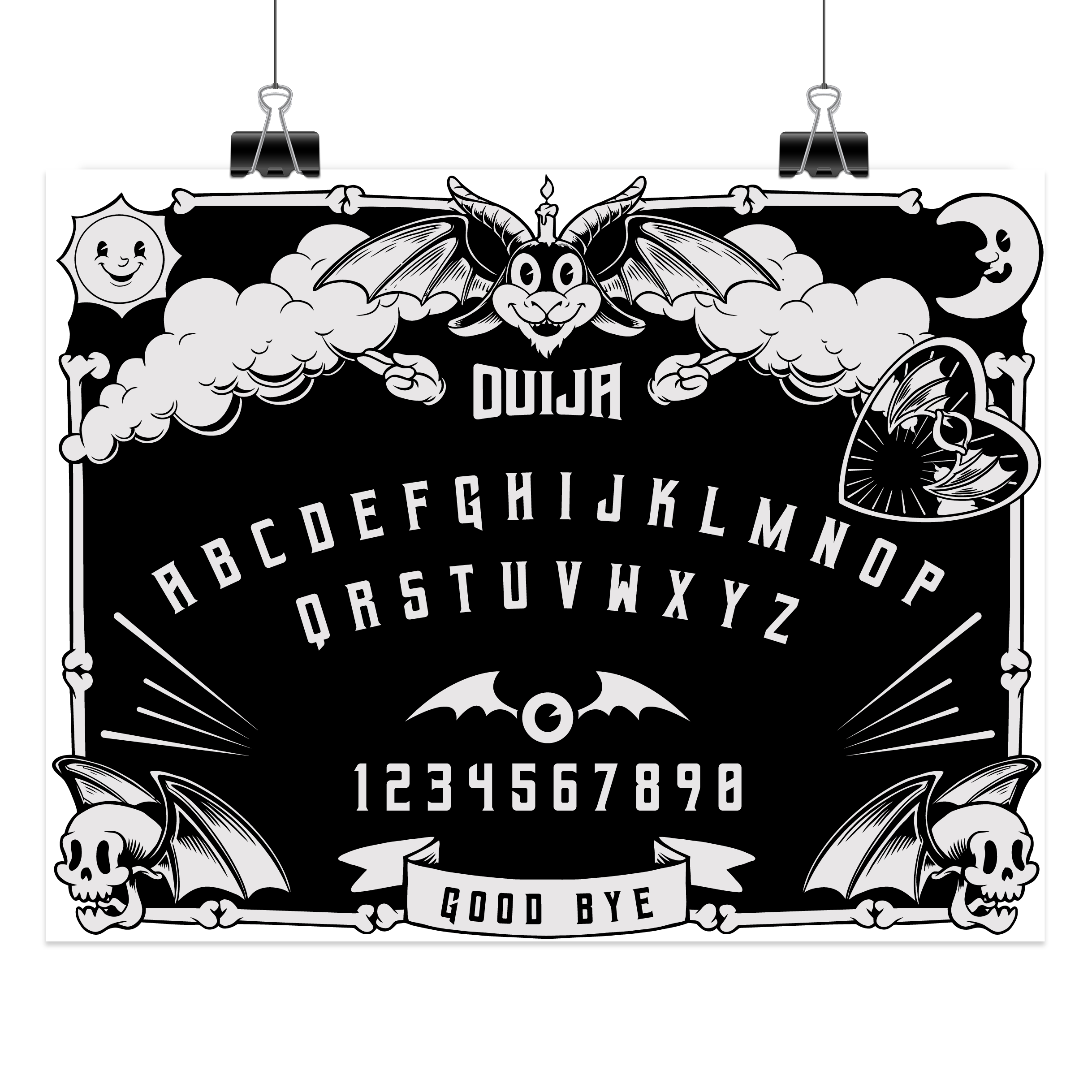 Cartoon Ouija - Large Art Print (8.5 x 11)