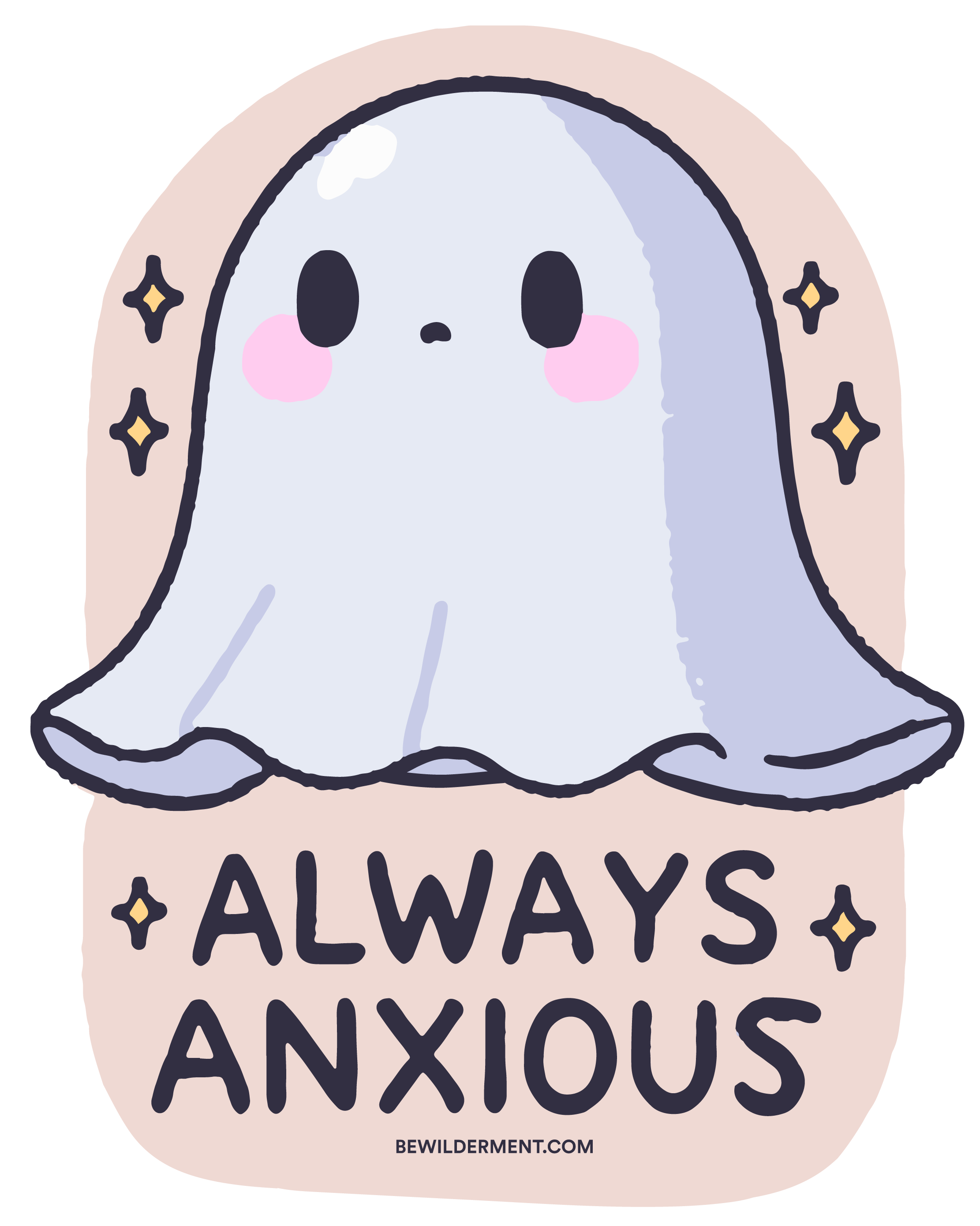 Always Anxious Ghost Vinyl Sticker
