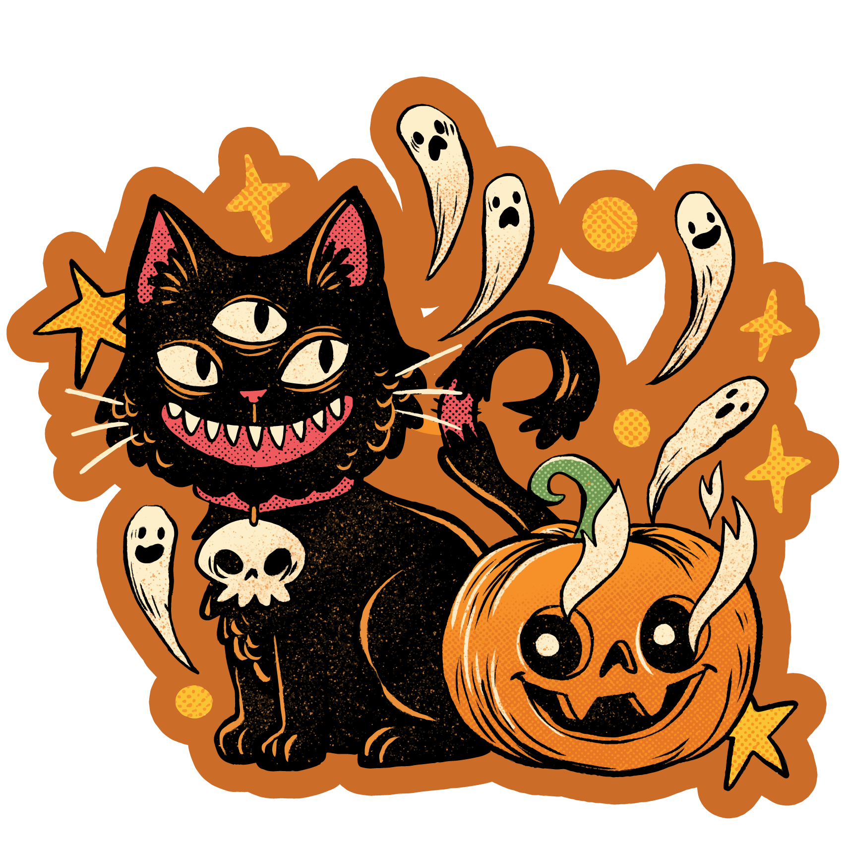 Creepy Kitty Vinyl Sticker