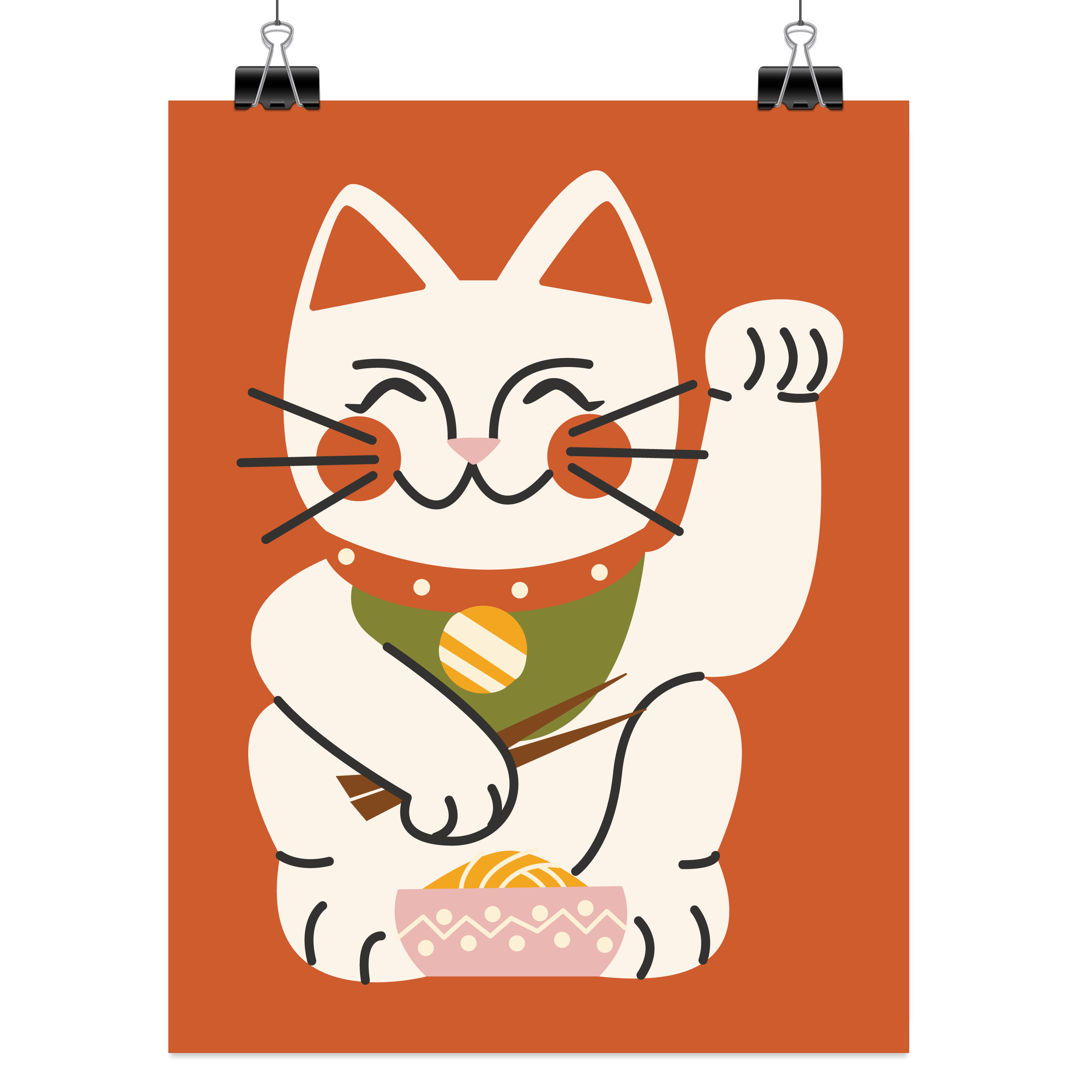 Lucky Cat - Large Art Print (8.5 x 11)