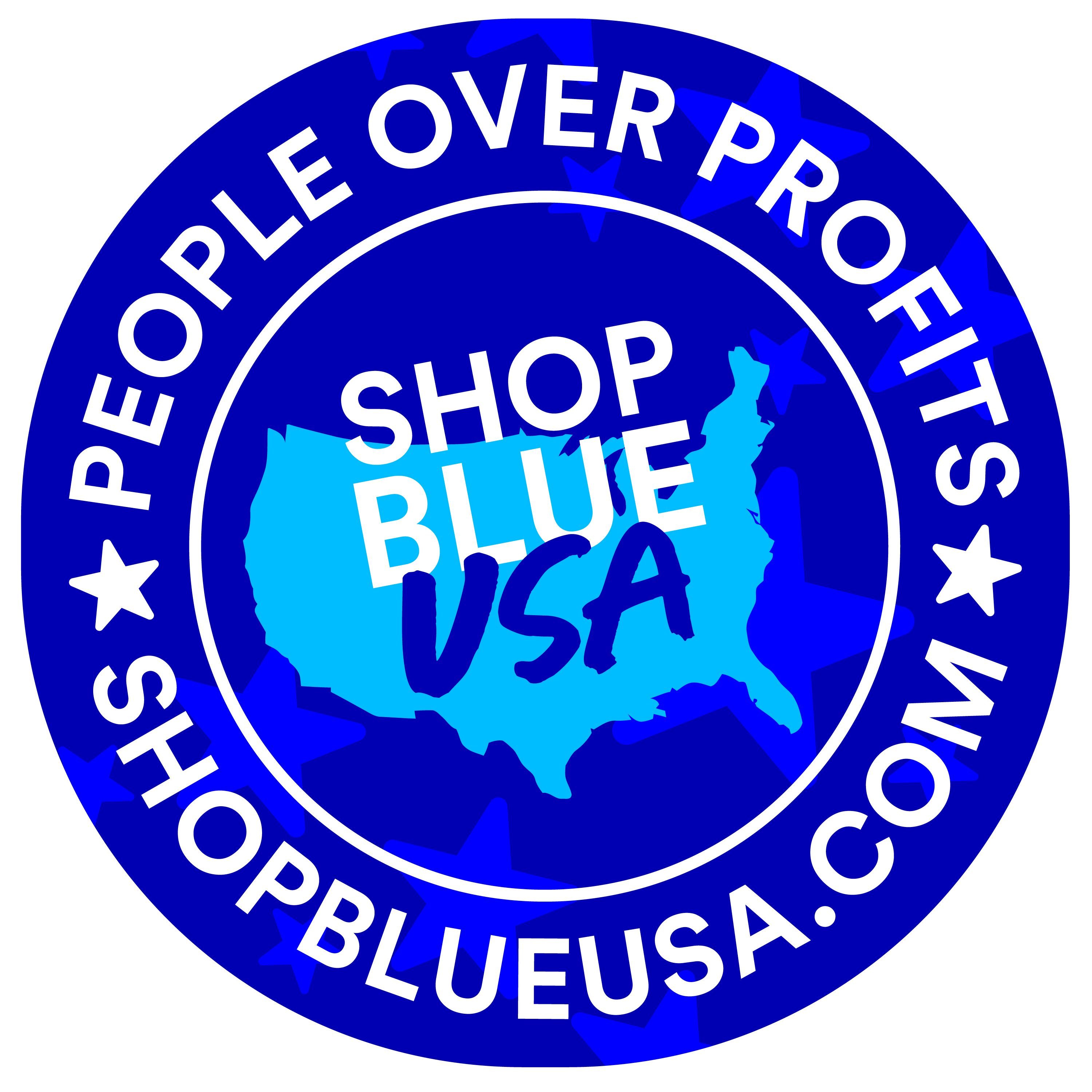 Shop Blue USA - 4" Boutique or Car Window Cling