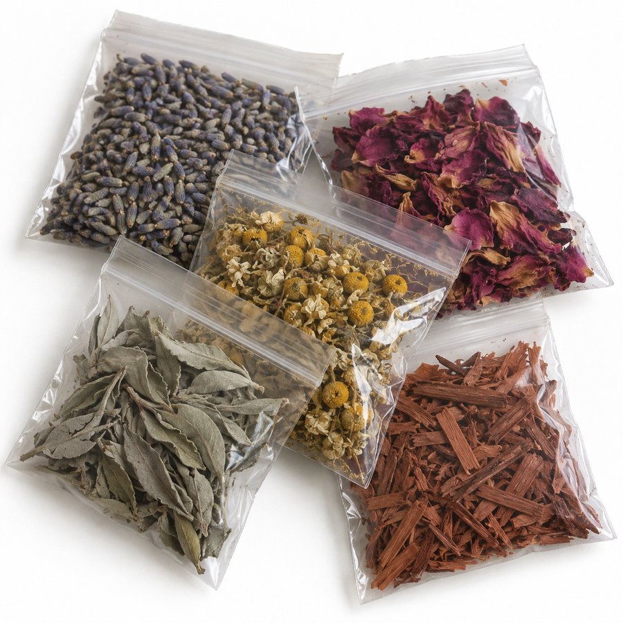 Herb packets, an example of supplies featured in Witchy Box