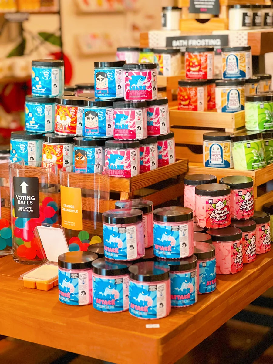 Colorful Bewilderment body-care jars