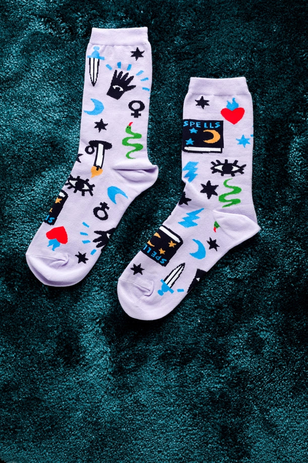 Witchy Mystic Spells - Crew Socks