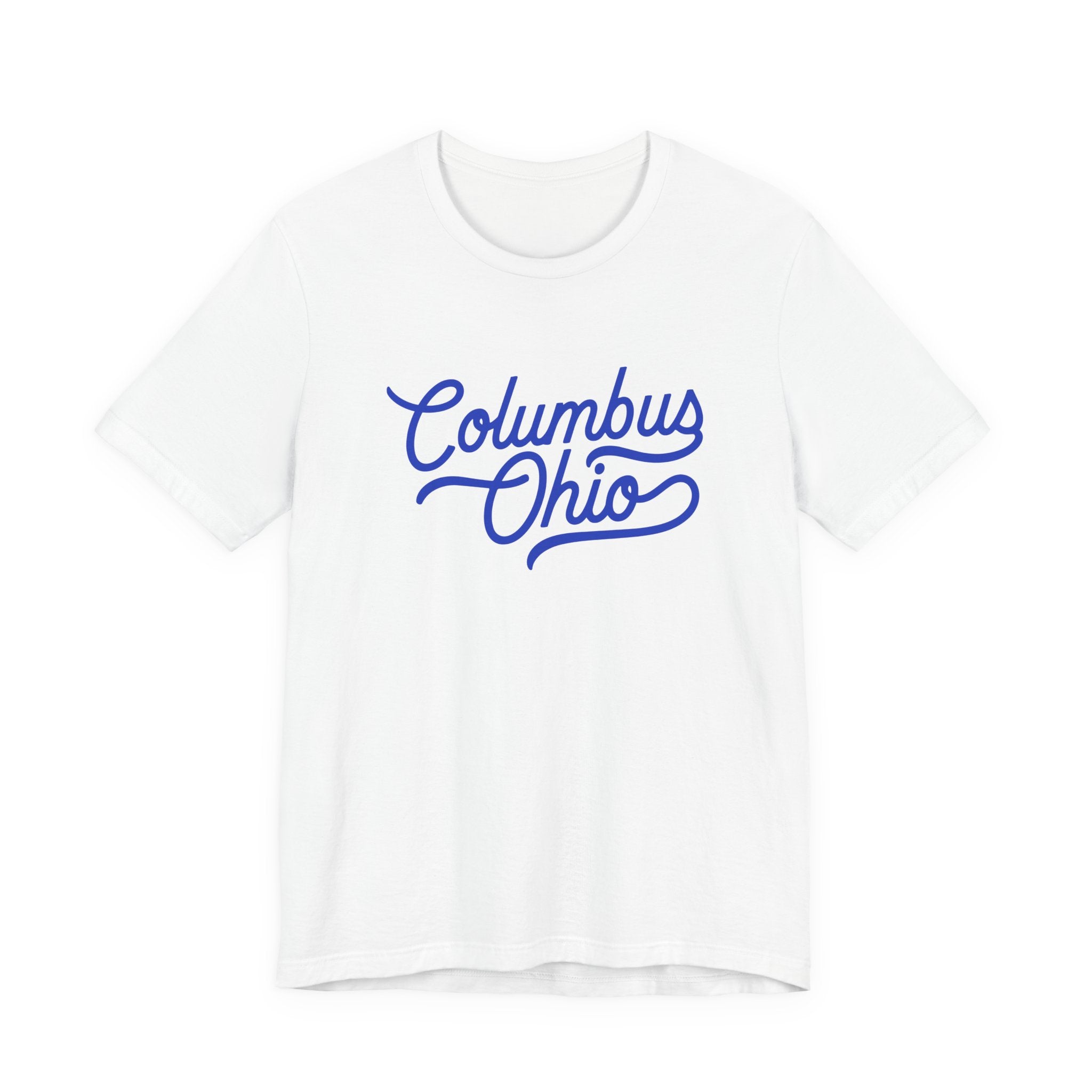 Blue Columbus Ohio Script — T-Shirt