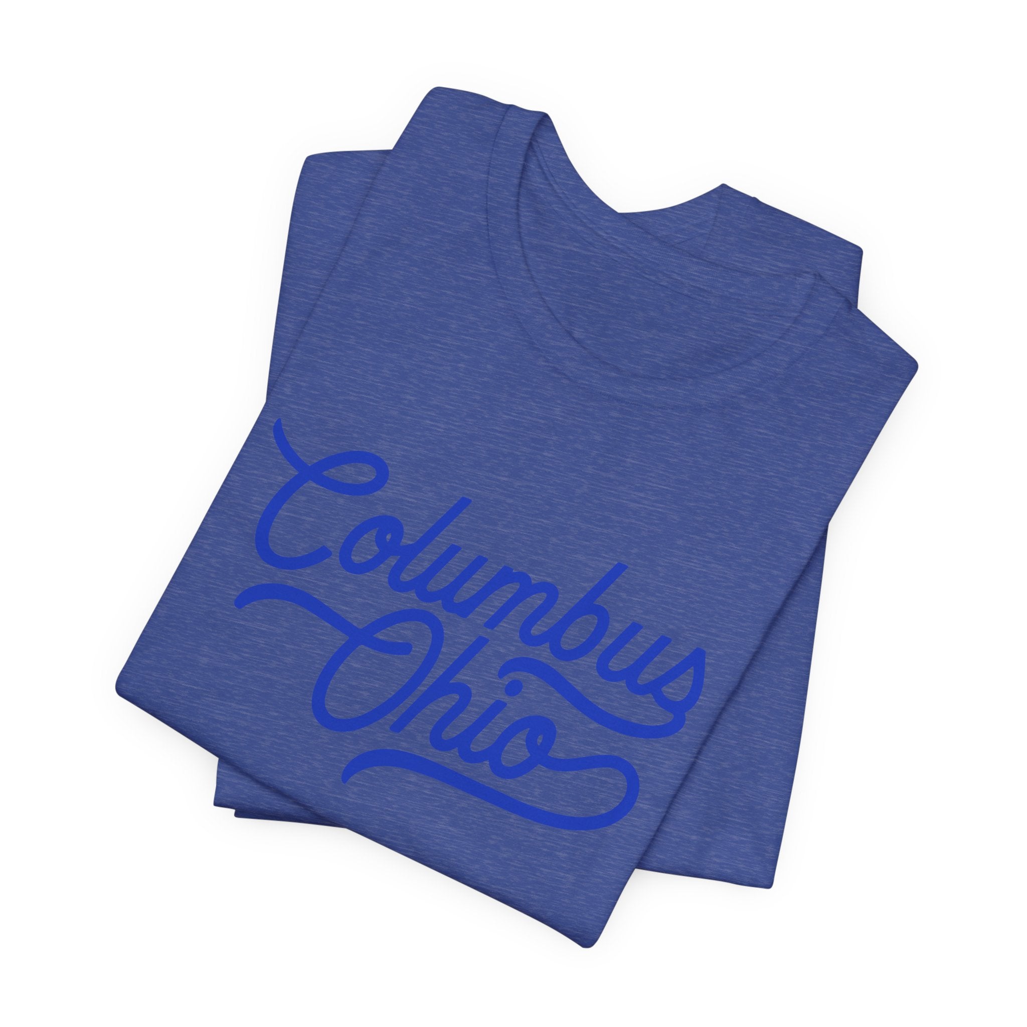 Blue Columbus Ohio Script — T-Shirt