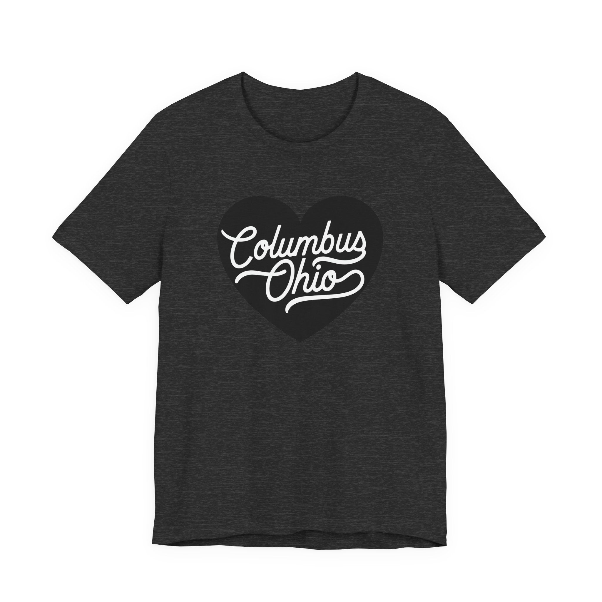 Black Columbus Ohio Heart - T-Shirt
