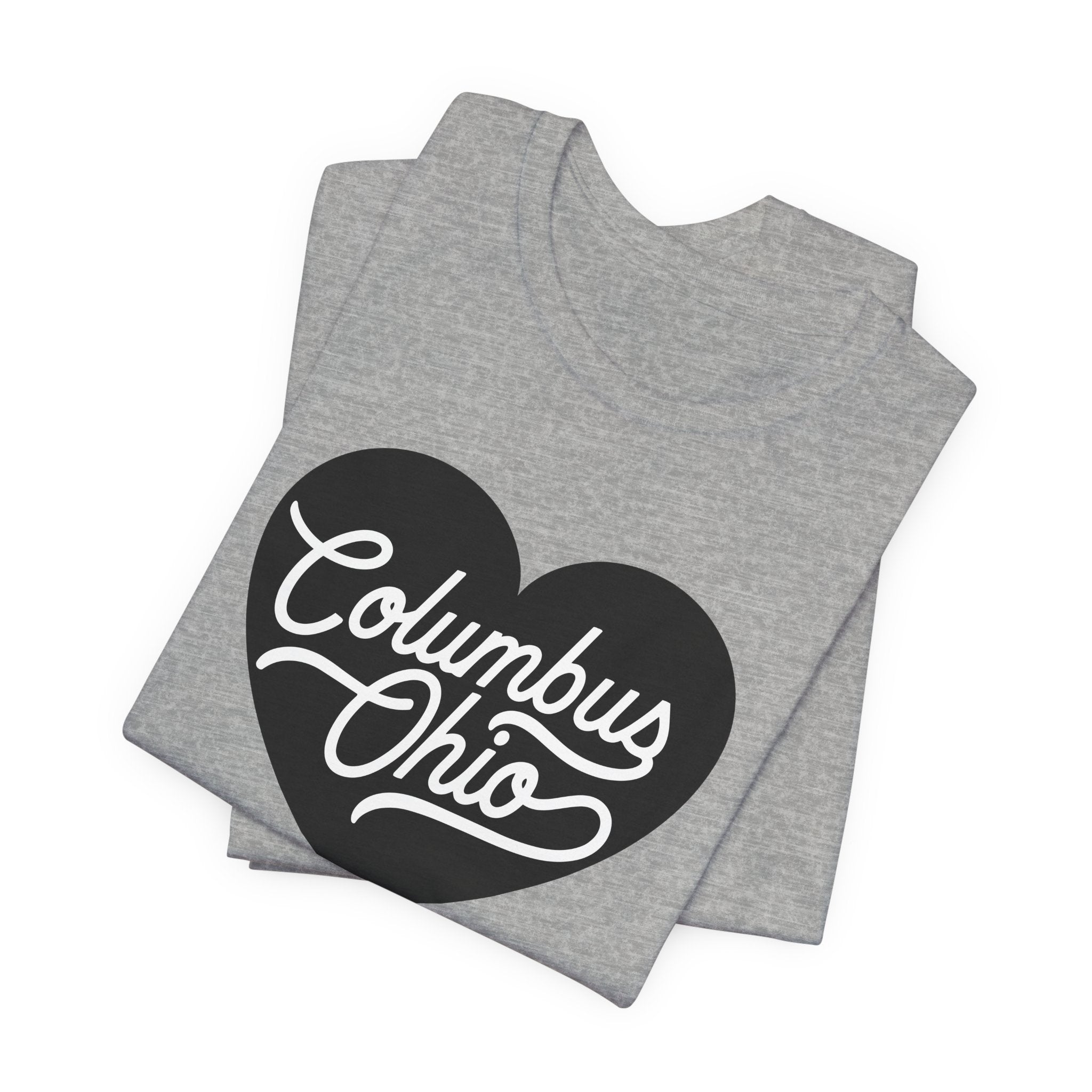 Black Columbus Ohio Heart - T-Shirt