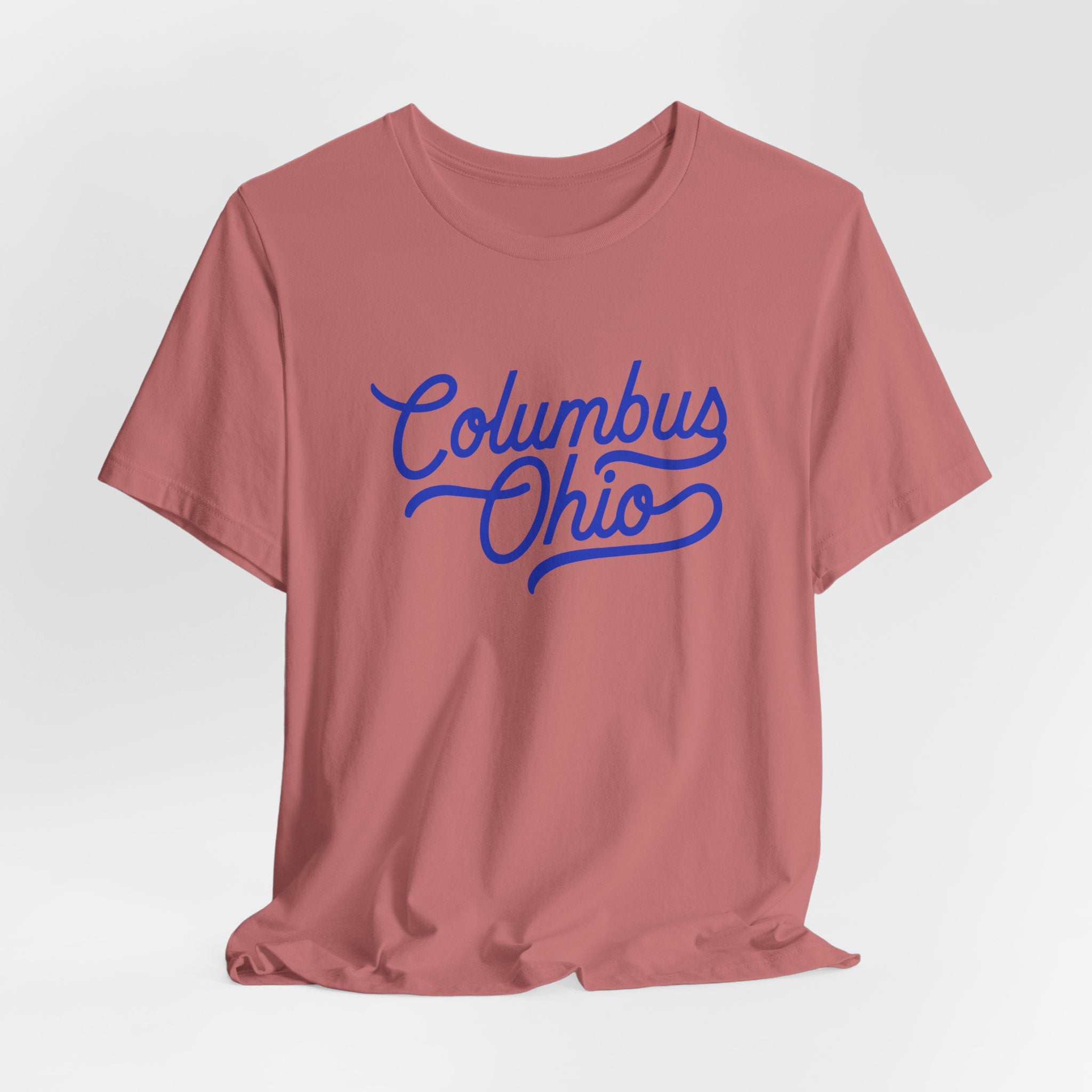 Blue Columbus Ohio Script — T-Shirt