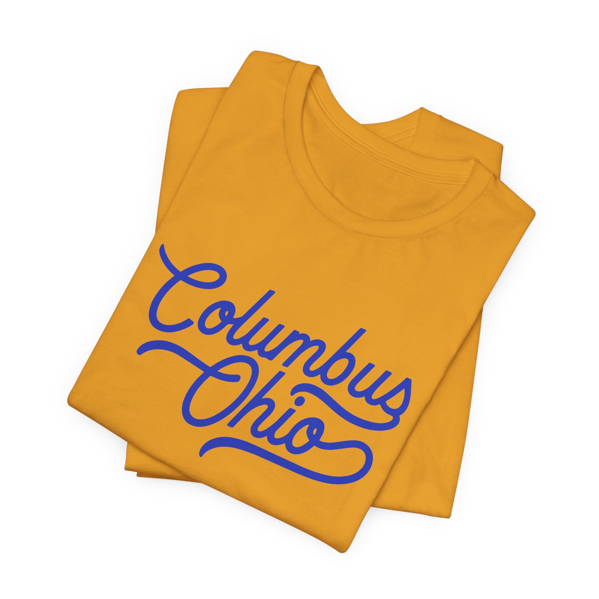 Blue Columbus Ohio Script — T-Shirt