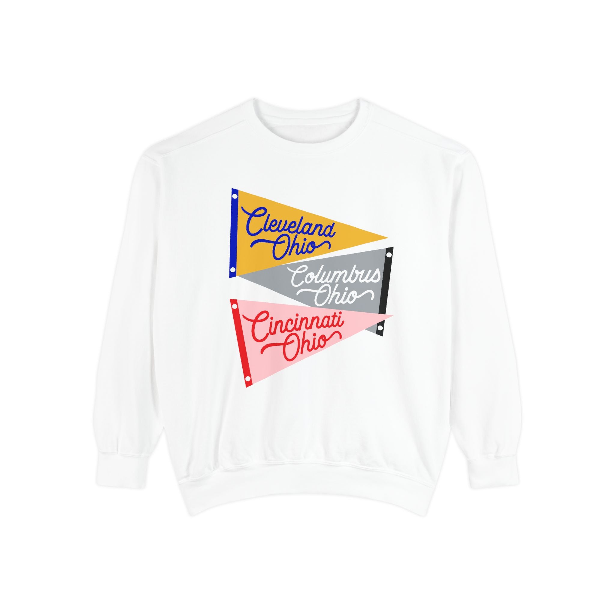 Ohio Pennant Sweatshirt — Cleveland, Columbus & Cincinnati Vintage Crewneck