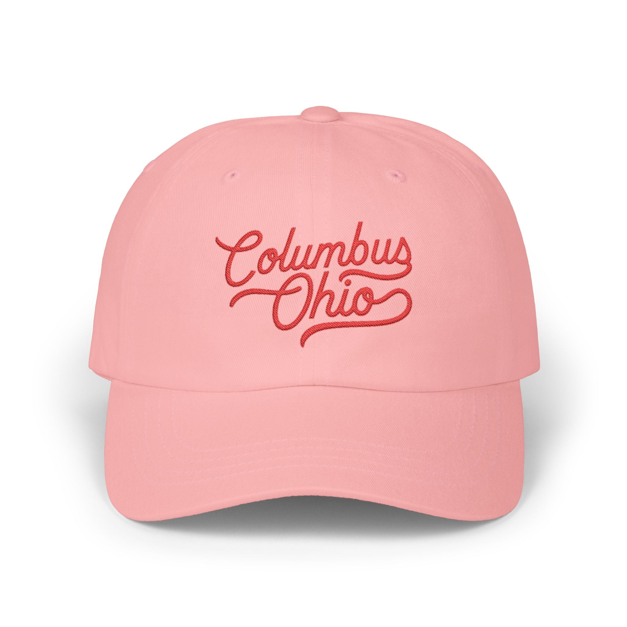 Columbus Ohio Embroidered Baseball Hat - Pink
