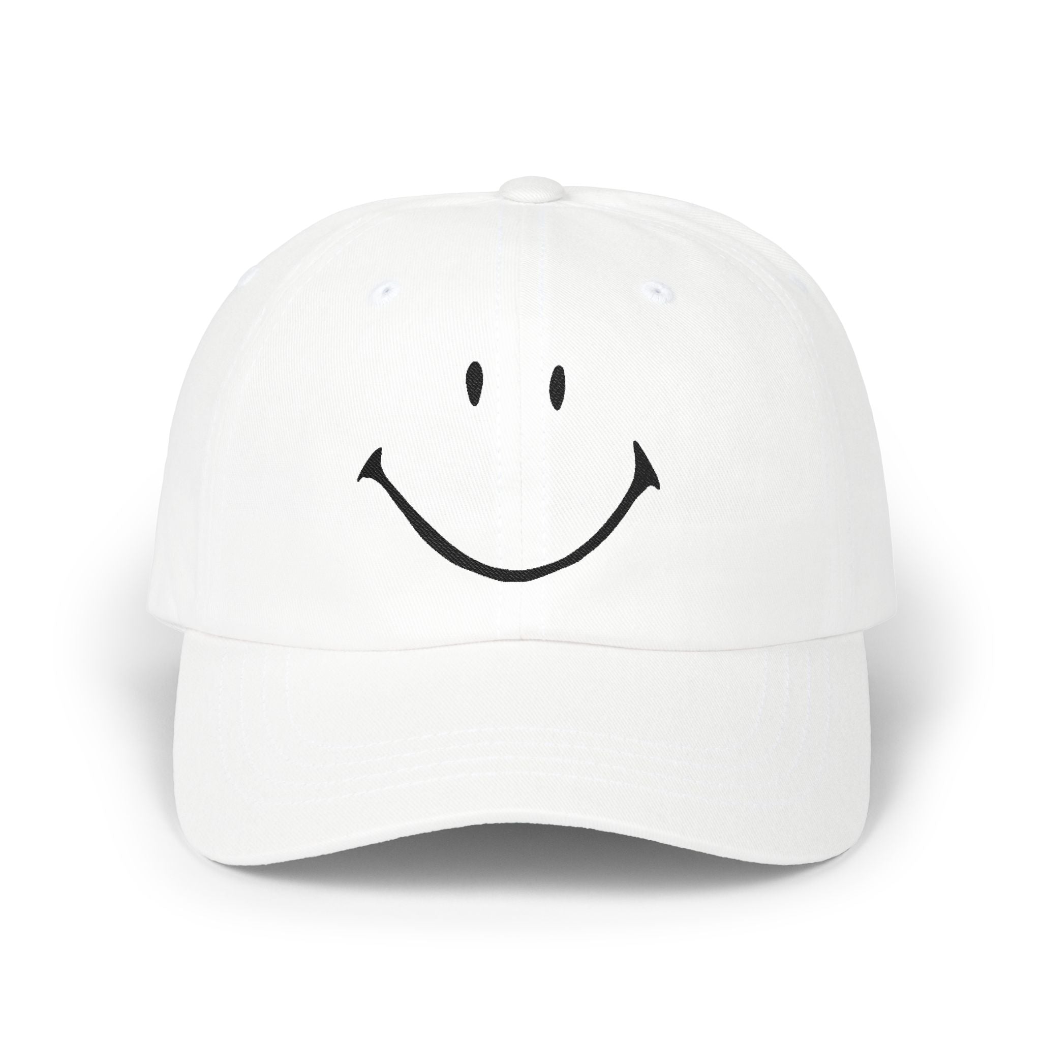 Smiley Face Embroidered Baseball Hat