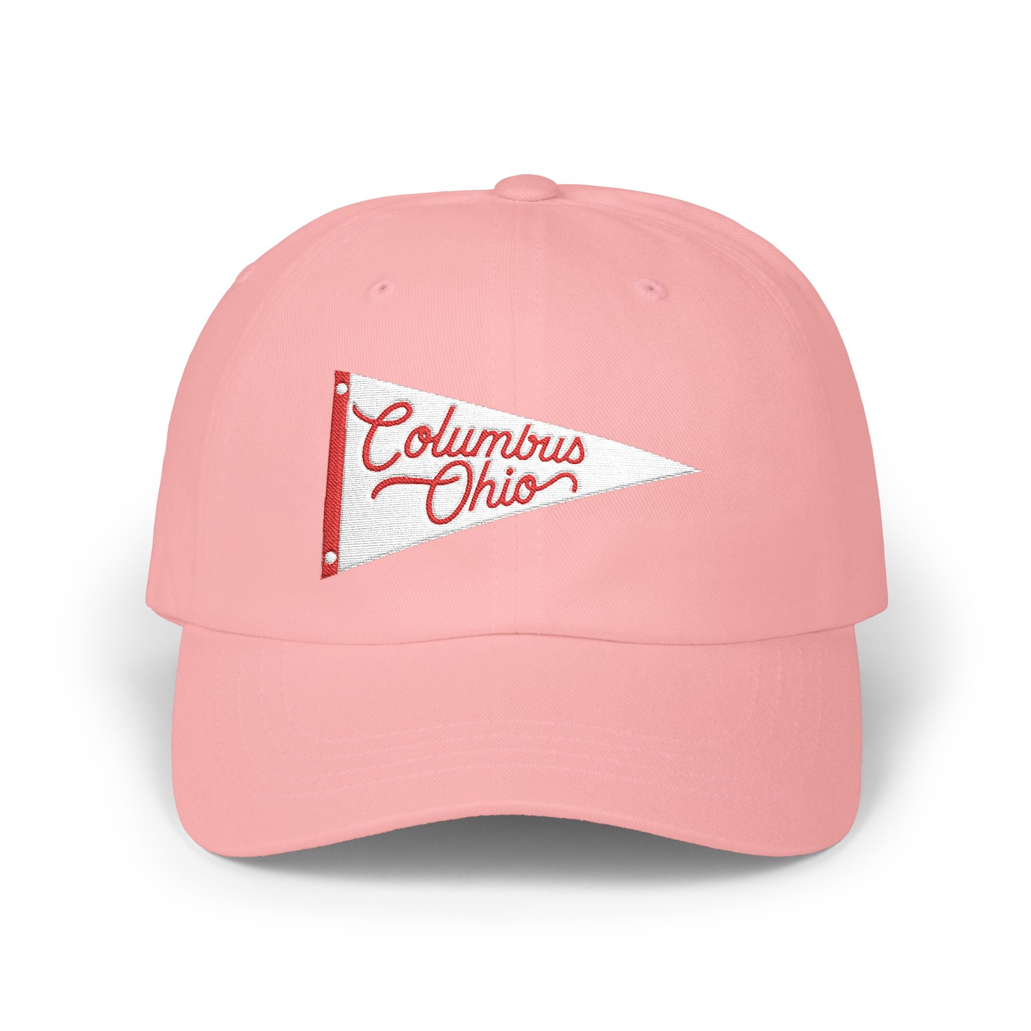 Columbus Ohio Pennant Dad Cap — Vintage Script Baseball Hat