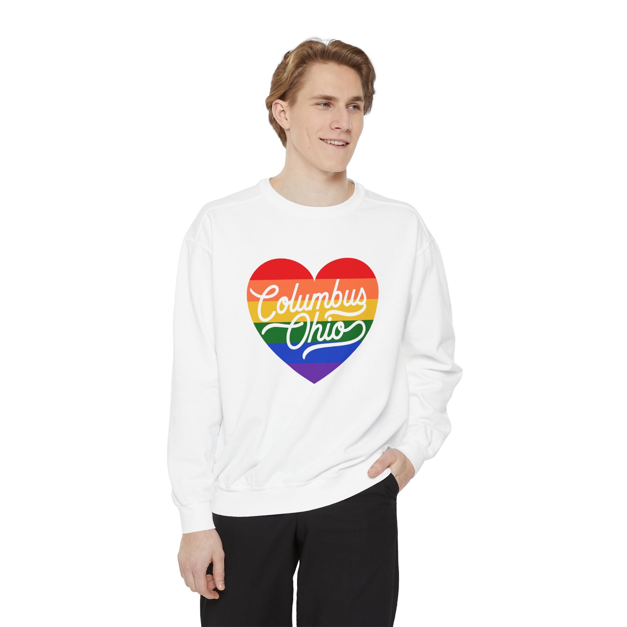 Columbus Ohio Rainbow Heart Sweatshirt