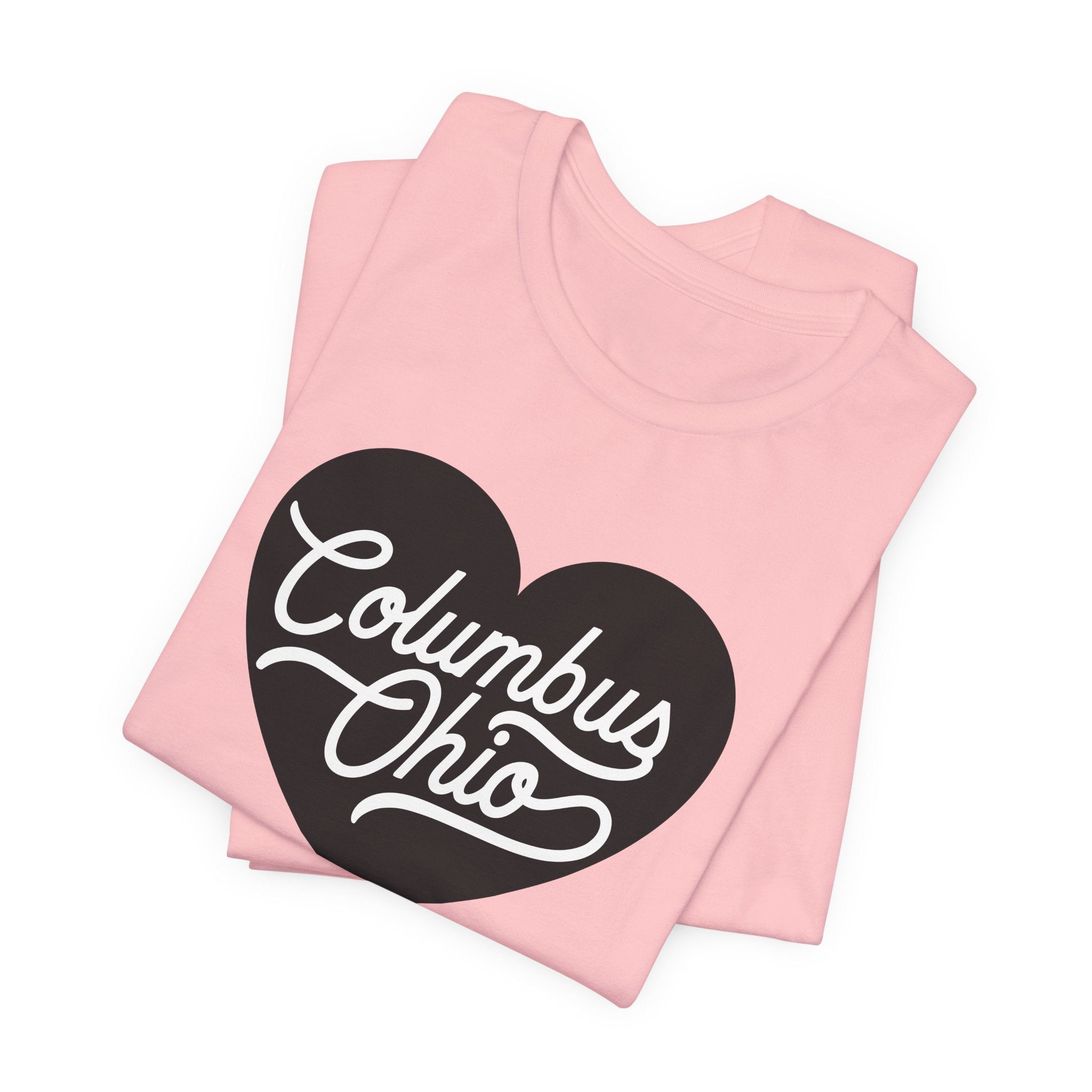 Black Columbus Ohio Heart - T-Shirt