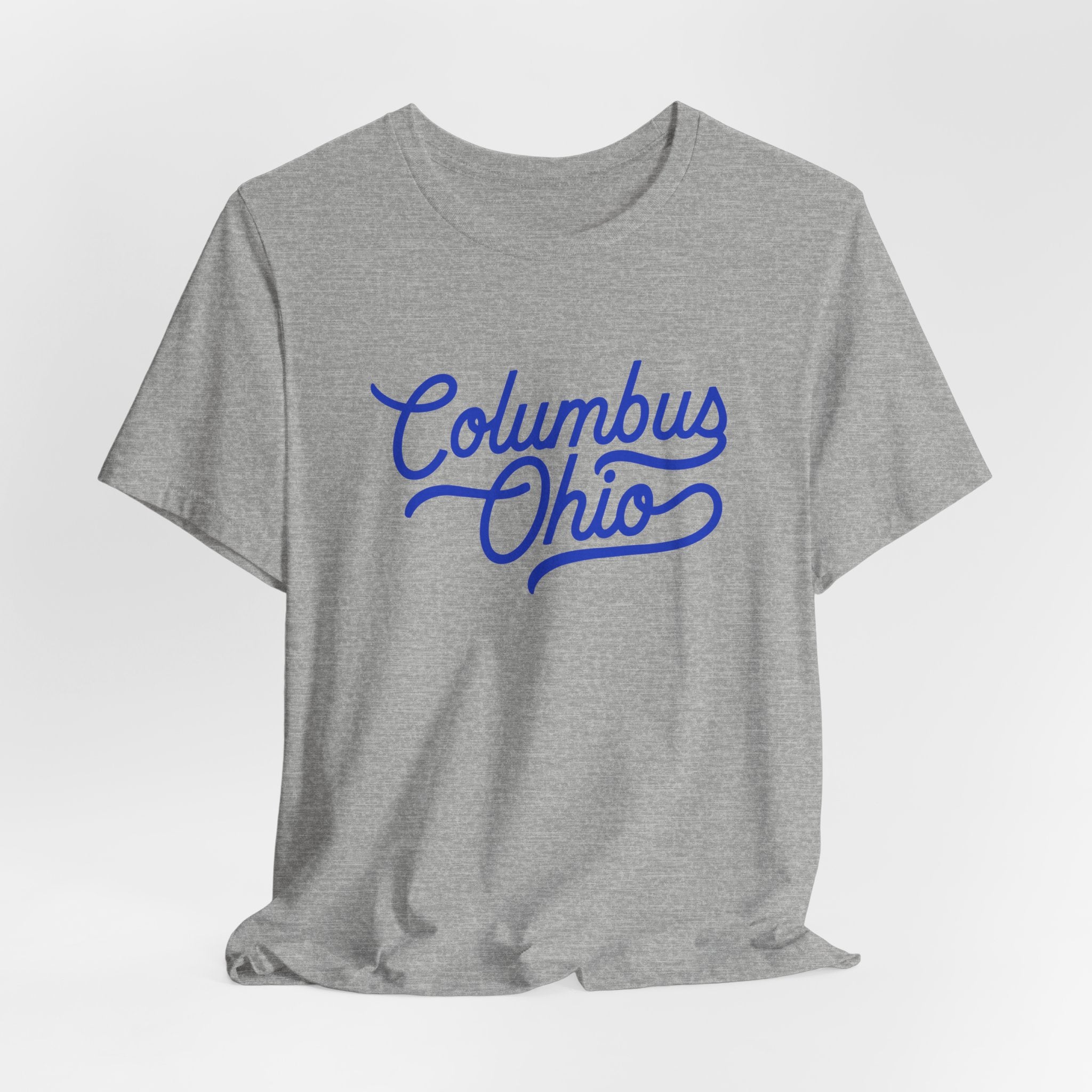 Blue Columbus Ohio Script — T-Shirt