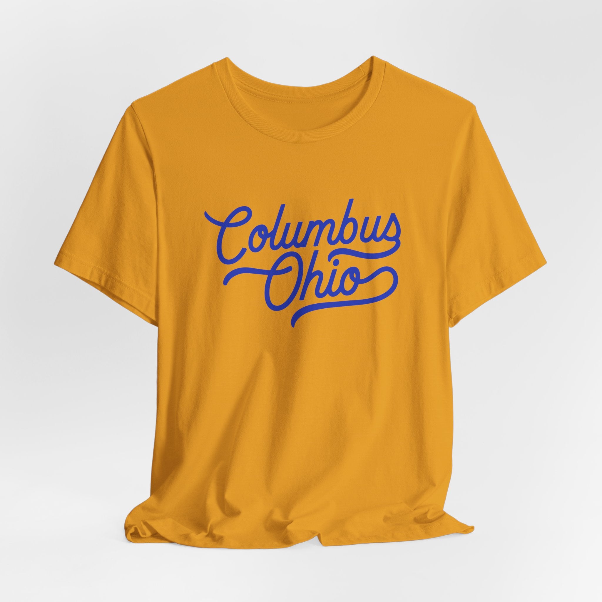 Blue Columbus Ohio Script — T-Shirt