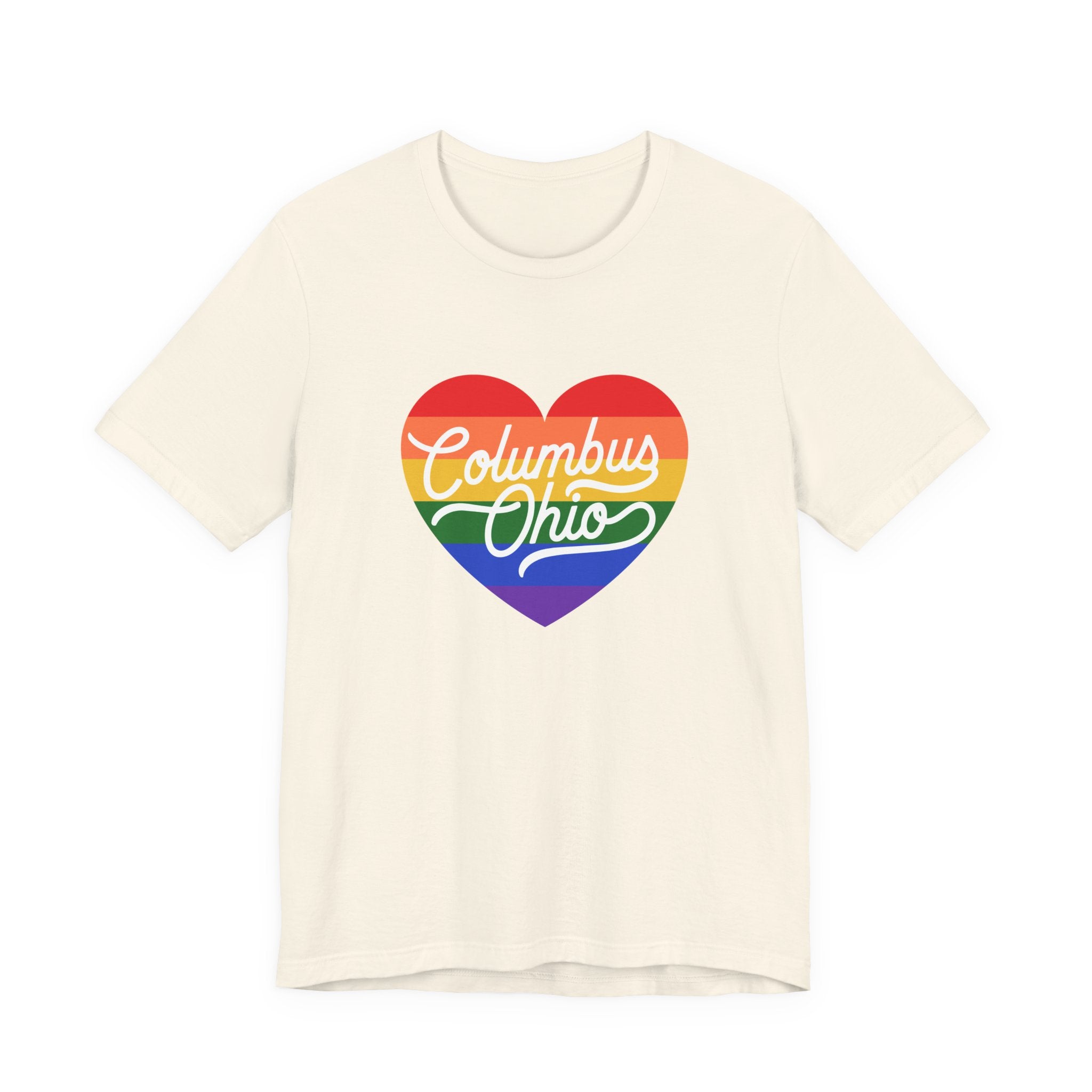 Columbus Ohio Rainbow Pride Heart T‑Shirt