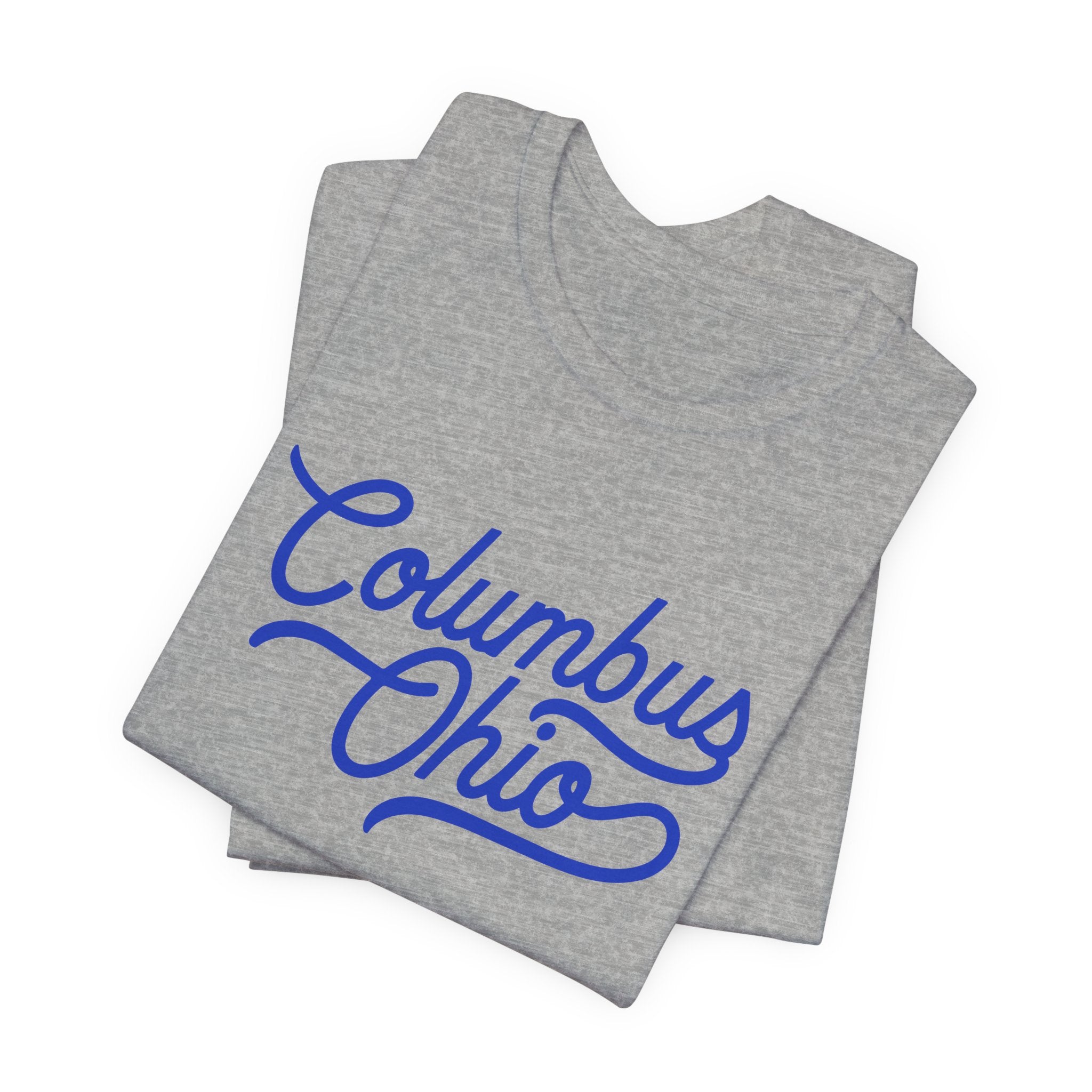 Blue Columbus Ohio Script — T-Shirt
