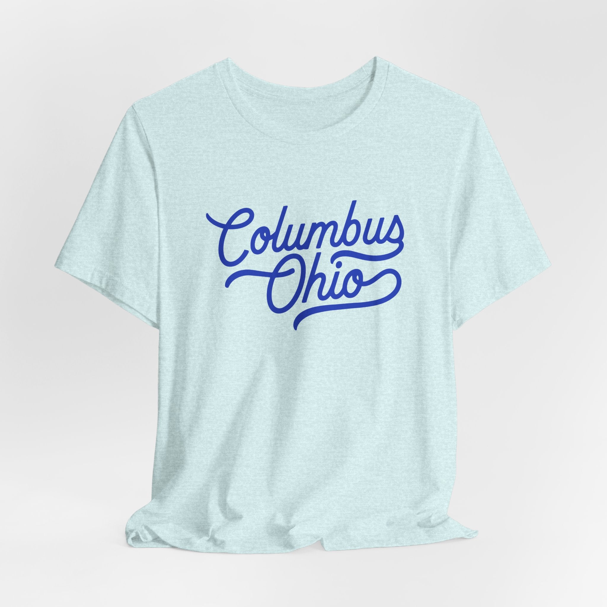 Blue Columbus Ohio Script — T-Shirt