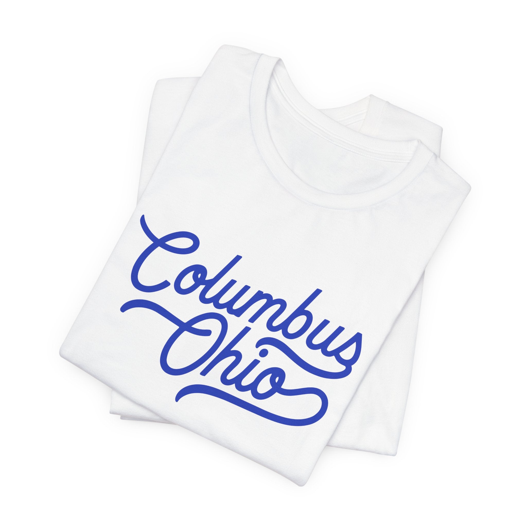 Blue Columbus Ohio Script — T-Shirt