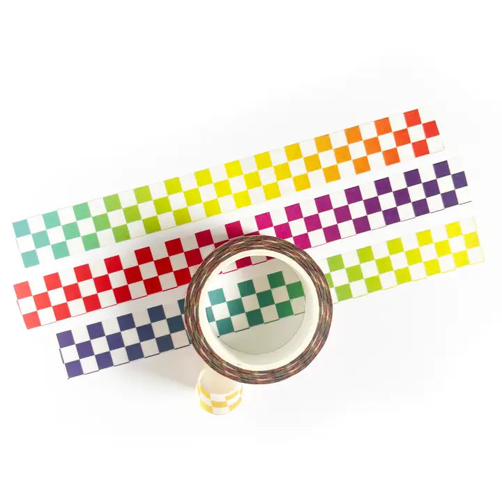 Rainbow Checkerboard Washi Tape
