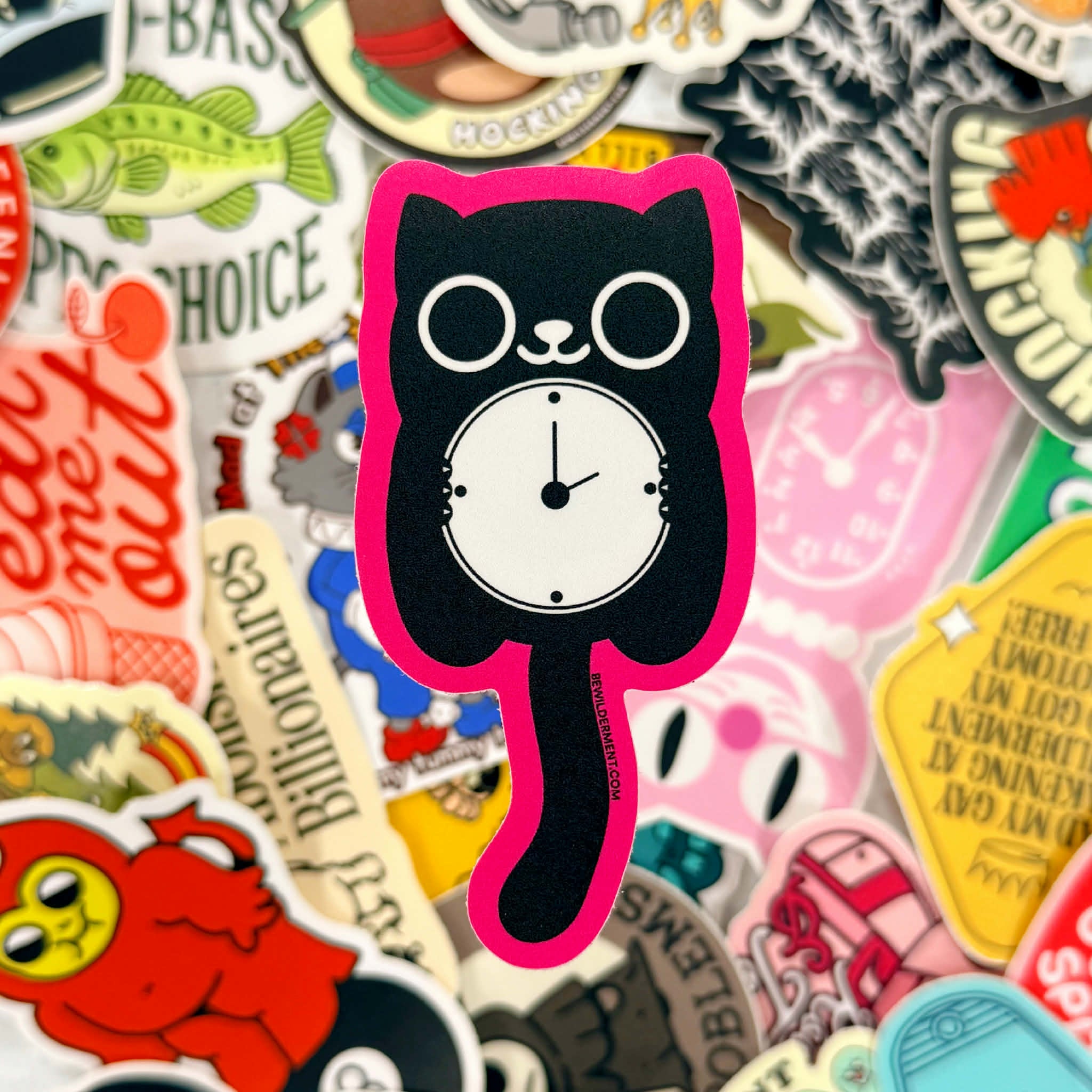 Black Kit-Kat Clock Vinyl Sticker