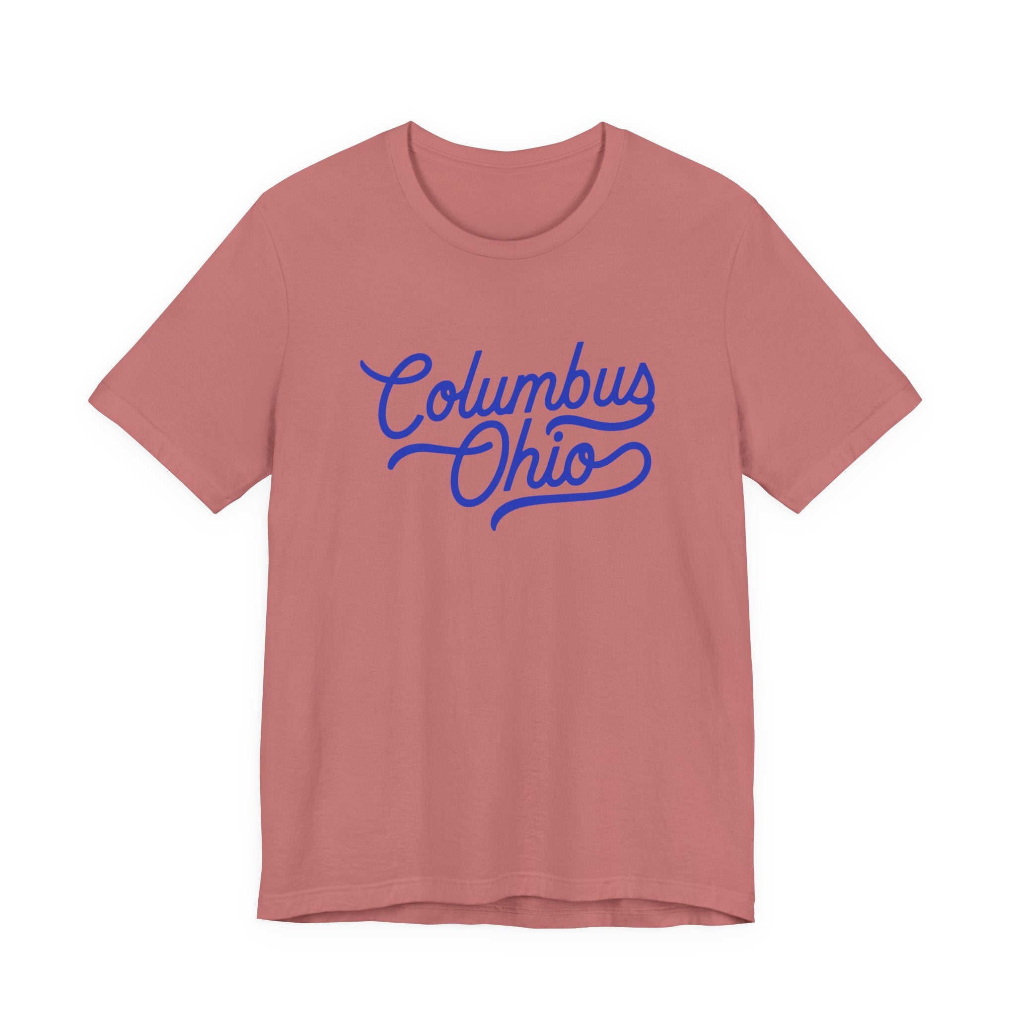 Blue Columbus Ohio Script — T-Shirt