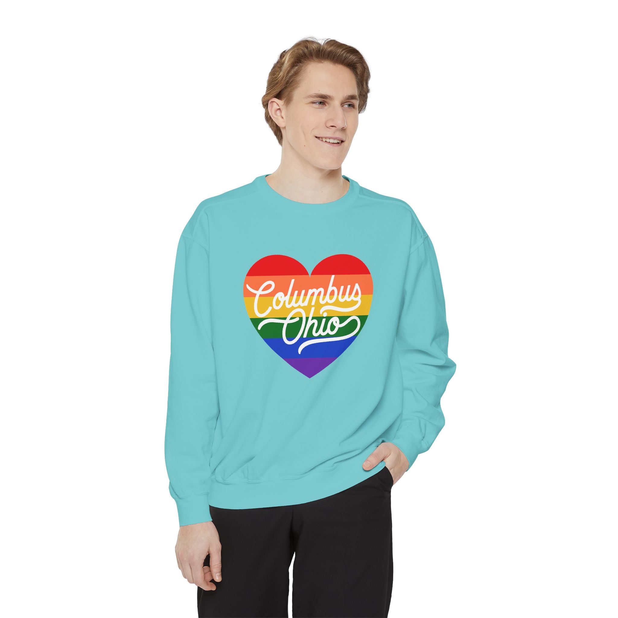 Columbus Ohio Rainbow Heart Sweatshirt