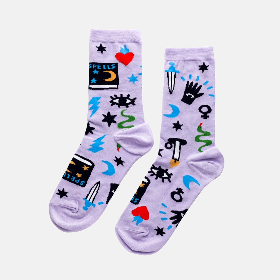 Witchy Mystic Spells - Crew Socks