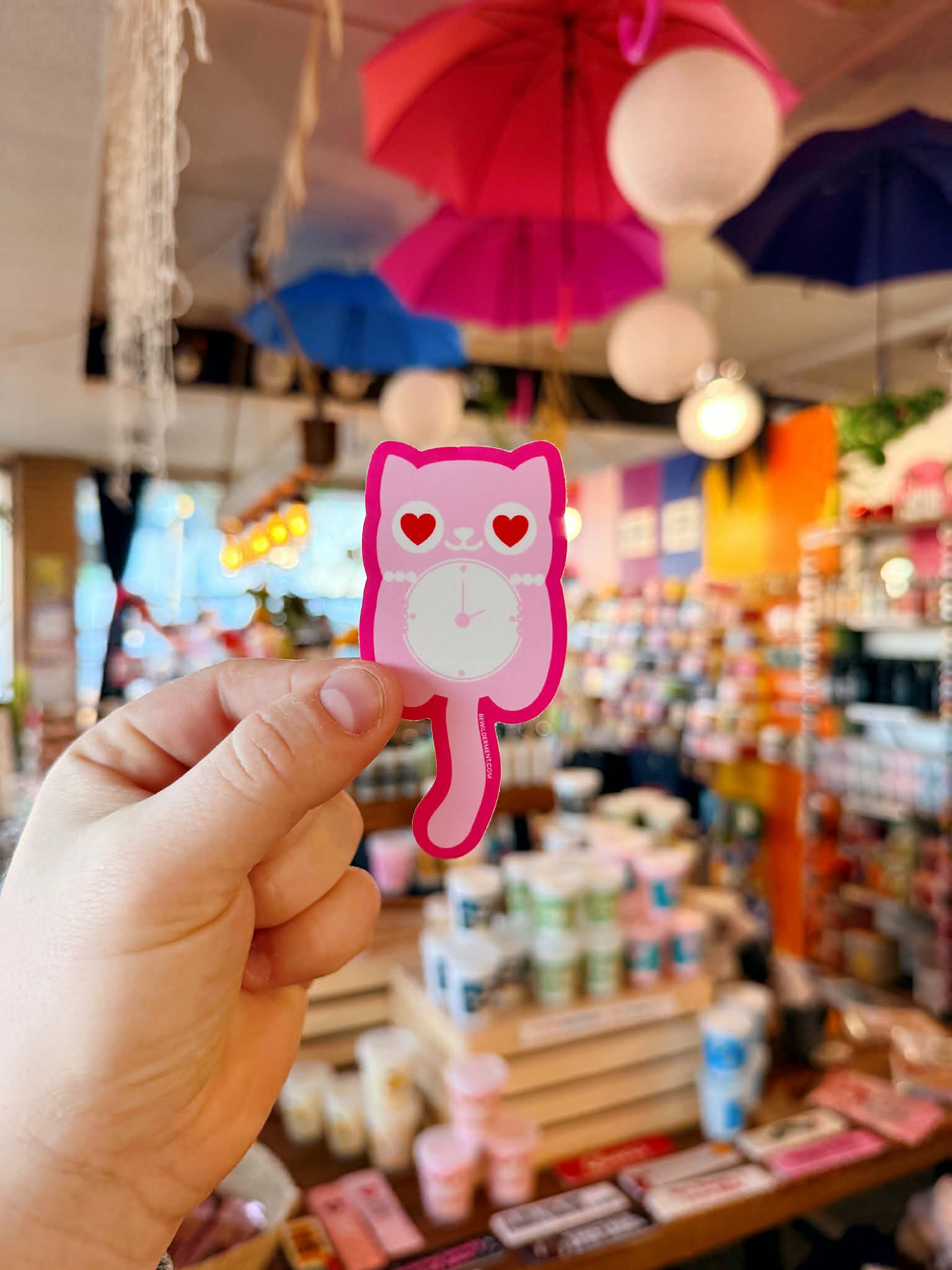 Pink Kit-Kat Clock Vinyl Sticker