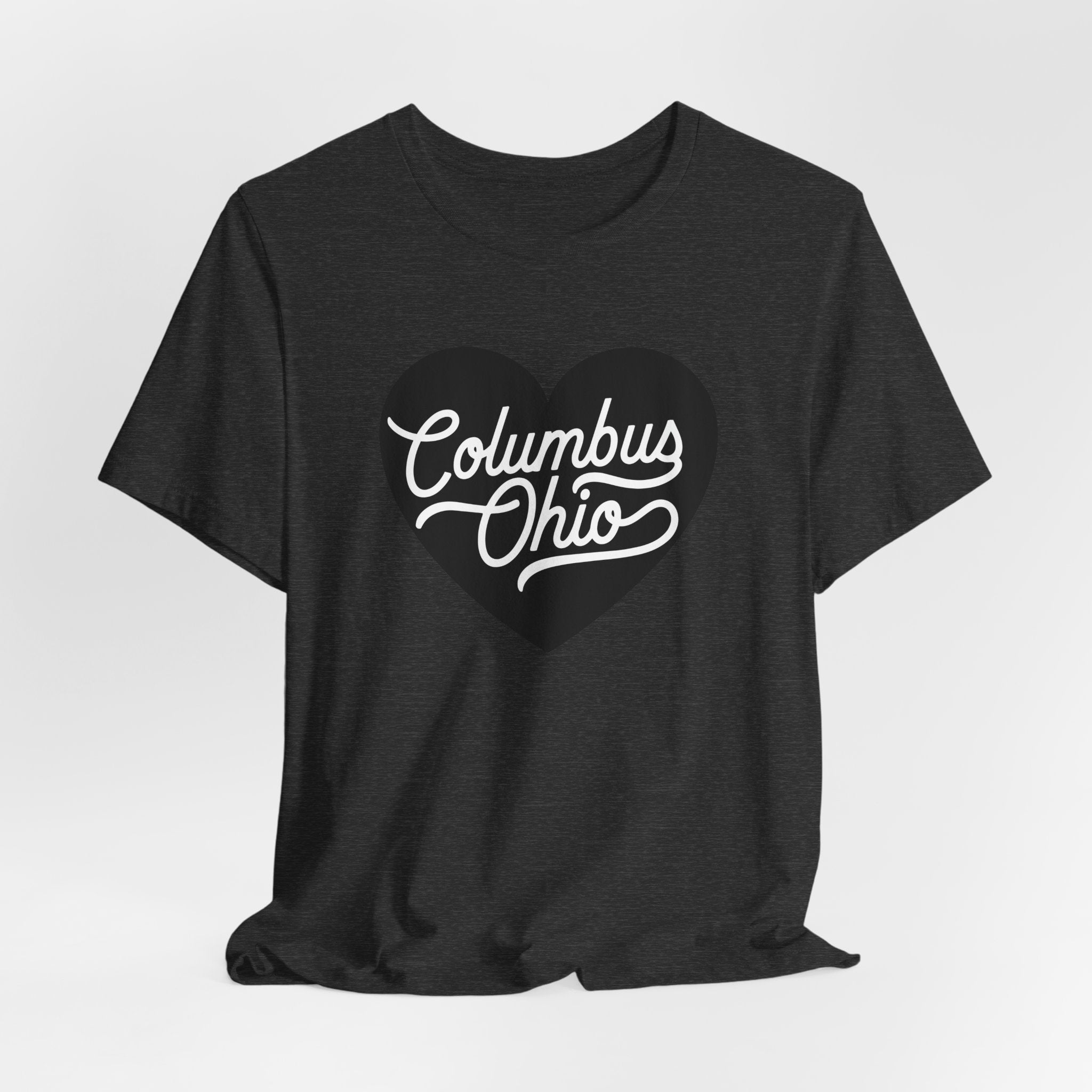 Black Columbus Ohio Heart - T-Shirt