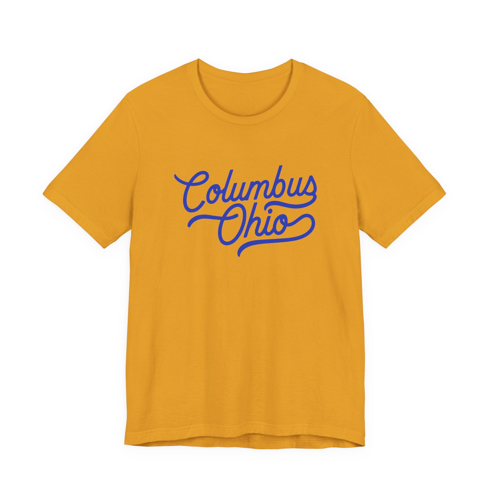 Blue Columbus Ohio Script — T-Shirt
