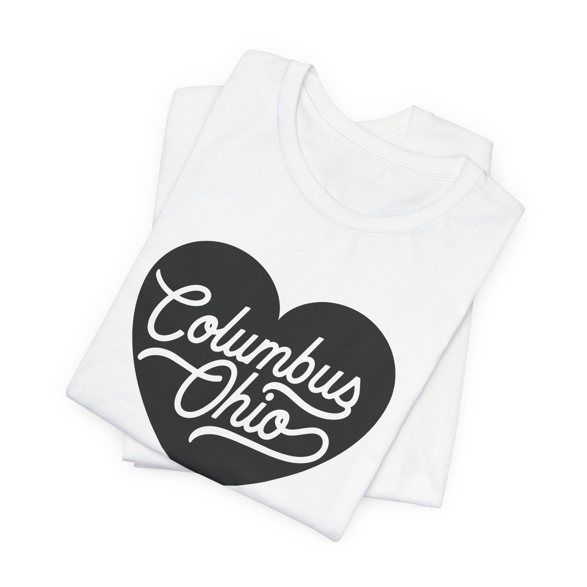 Black Columbus Ohio Heart - T-Shirt