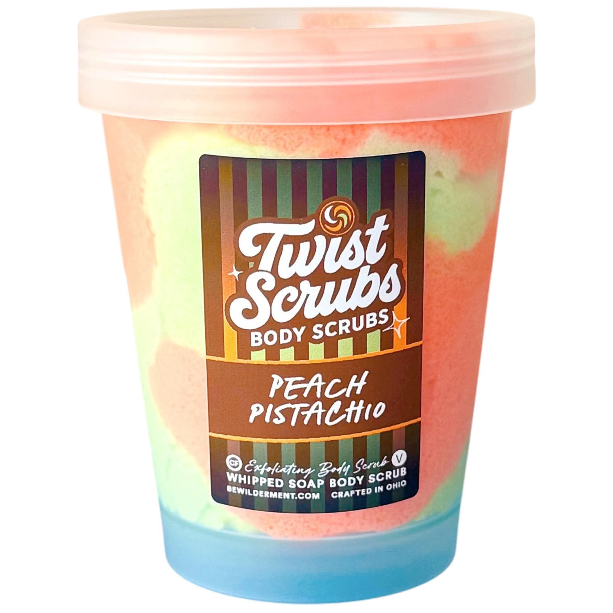 Peach + Pistachio Twist Scrub