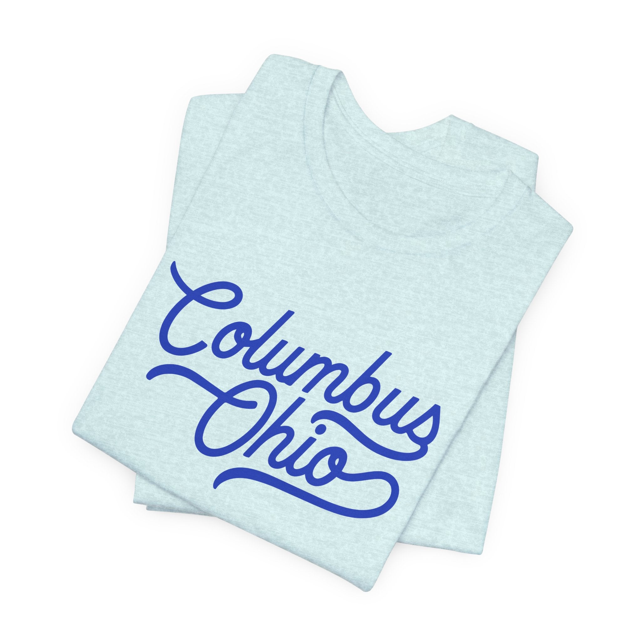 Blue Columbus Ohio Script — T-Shirt