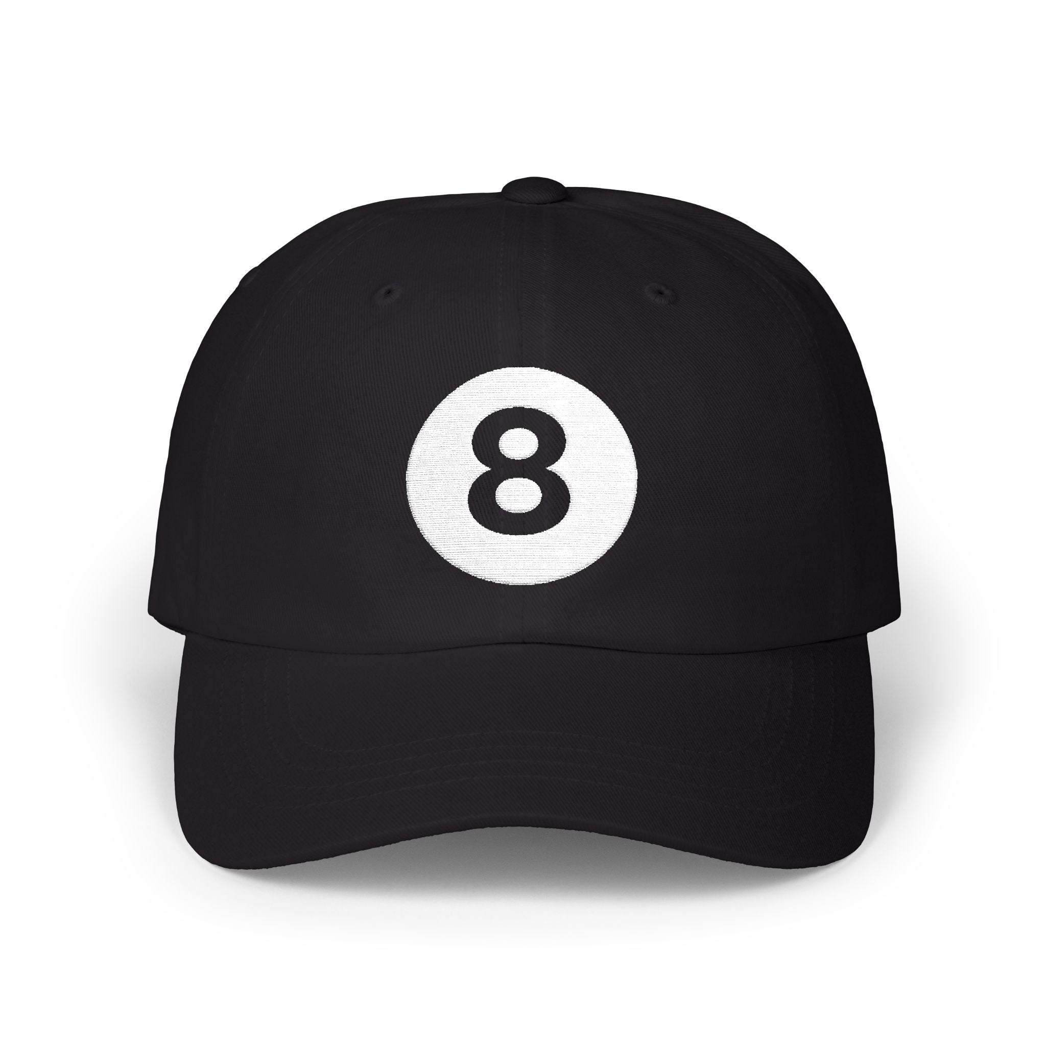 8 Ball Dad Cap — Retro Billiards Baseball Hat