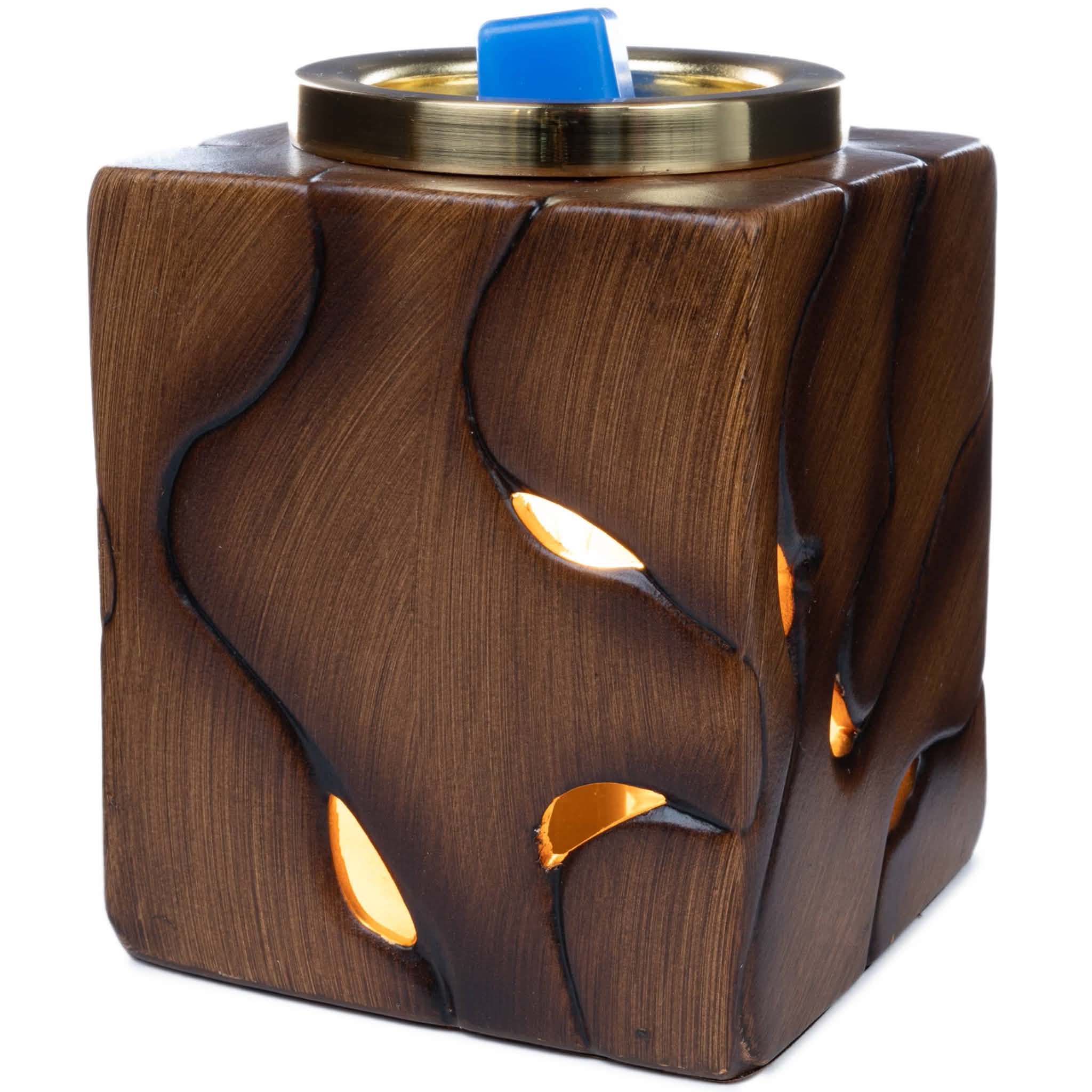 Modern Driftwood Electric Wax Warmer with Bulb