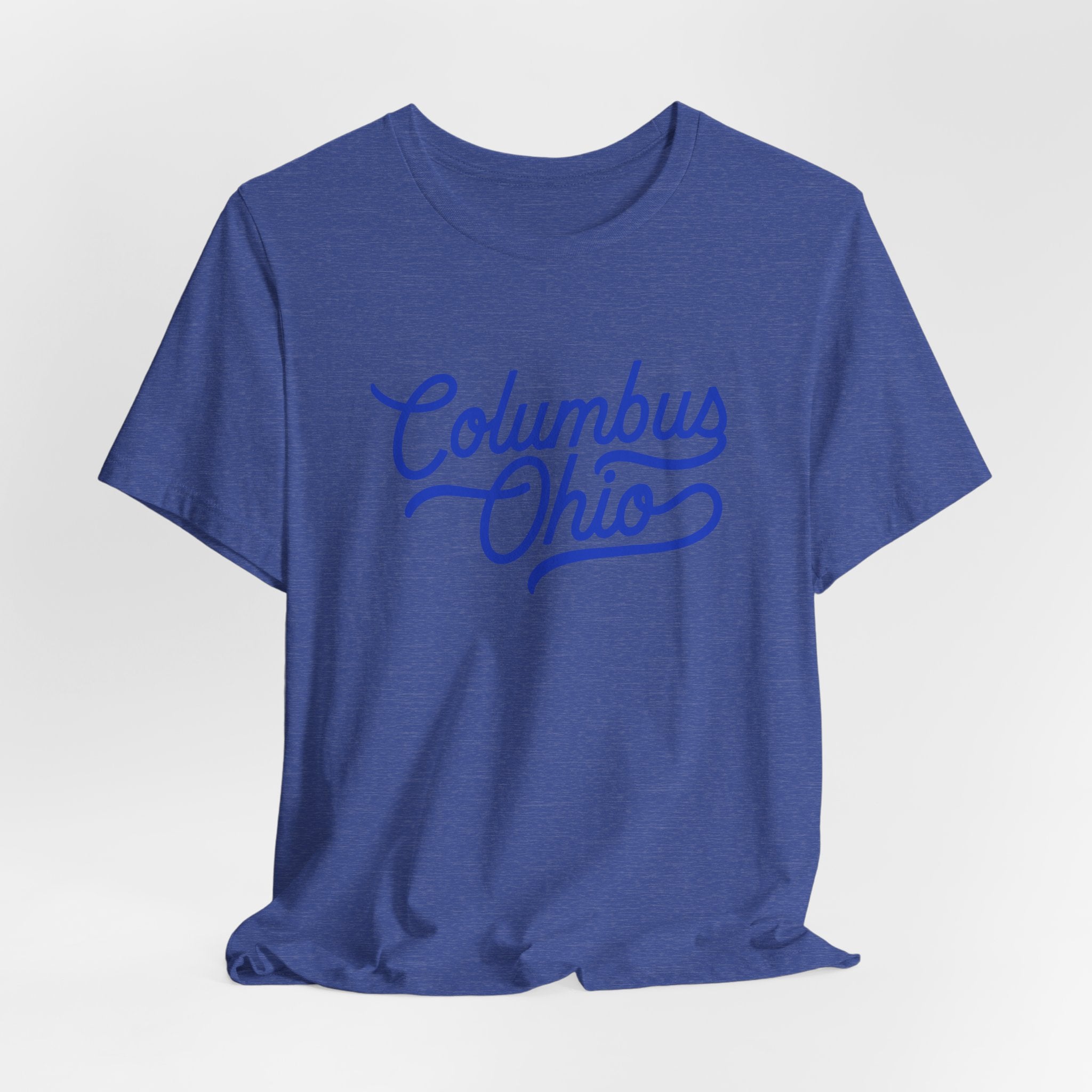 Blue Columbus Ohio Script — T-Shirt