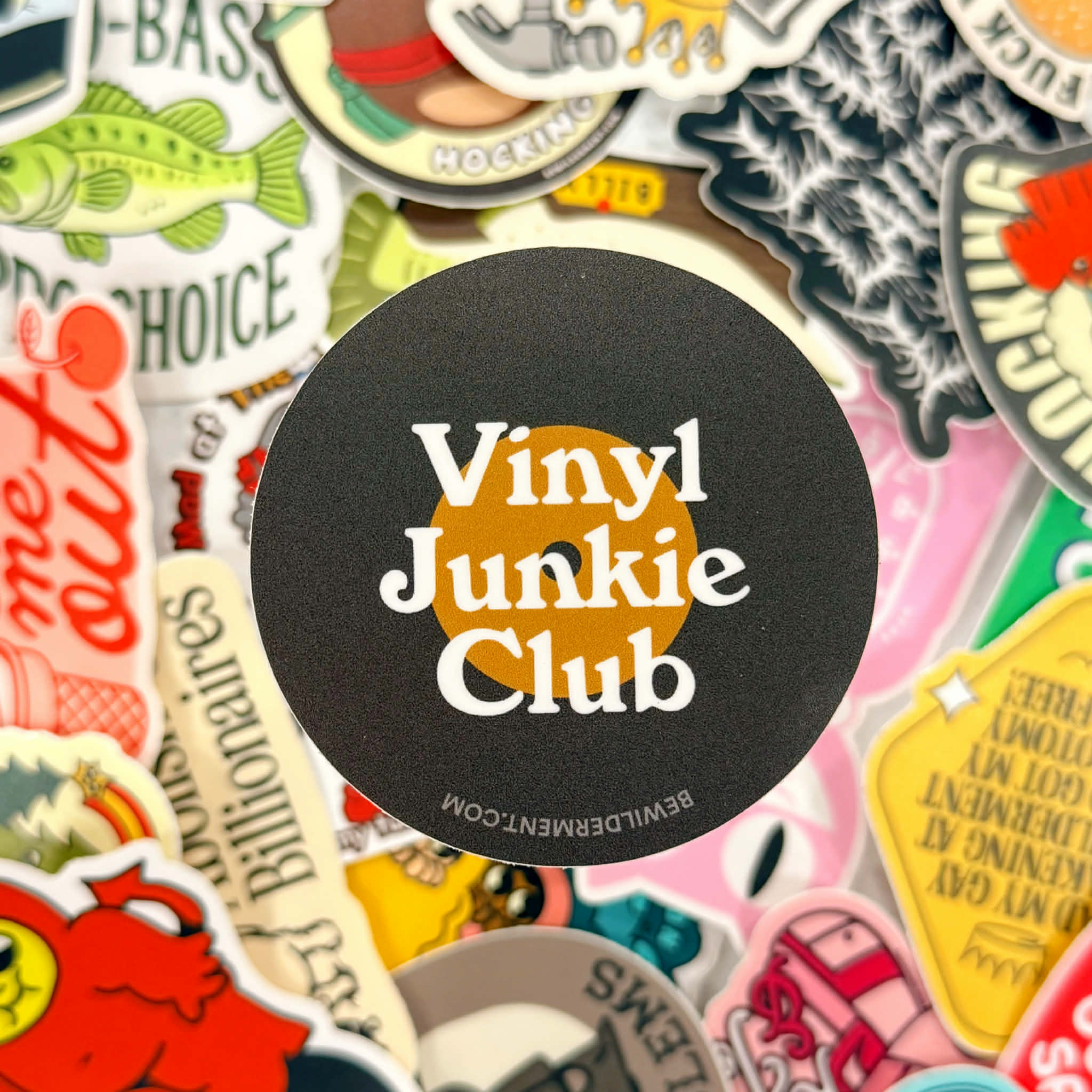 Vinyl Junkie Club Vinyl Sticker