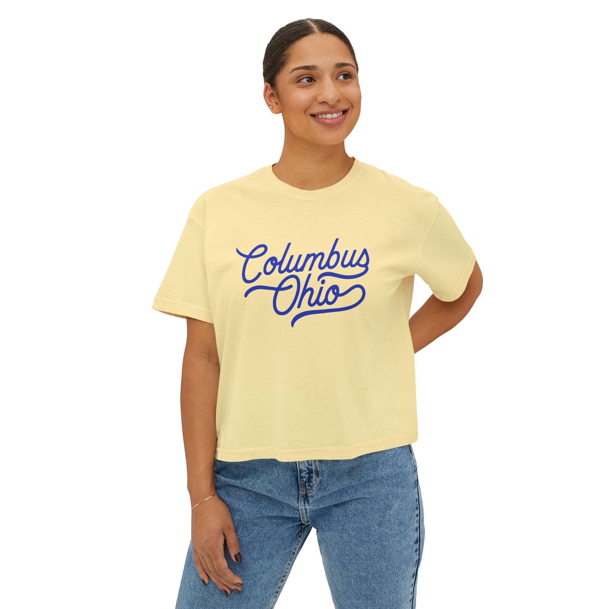 Columbus Ohio Butter Boxy Tee — Comfort Colors
