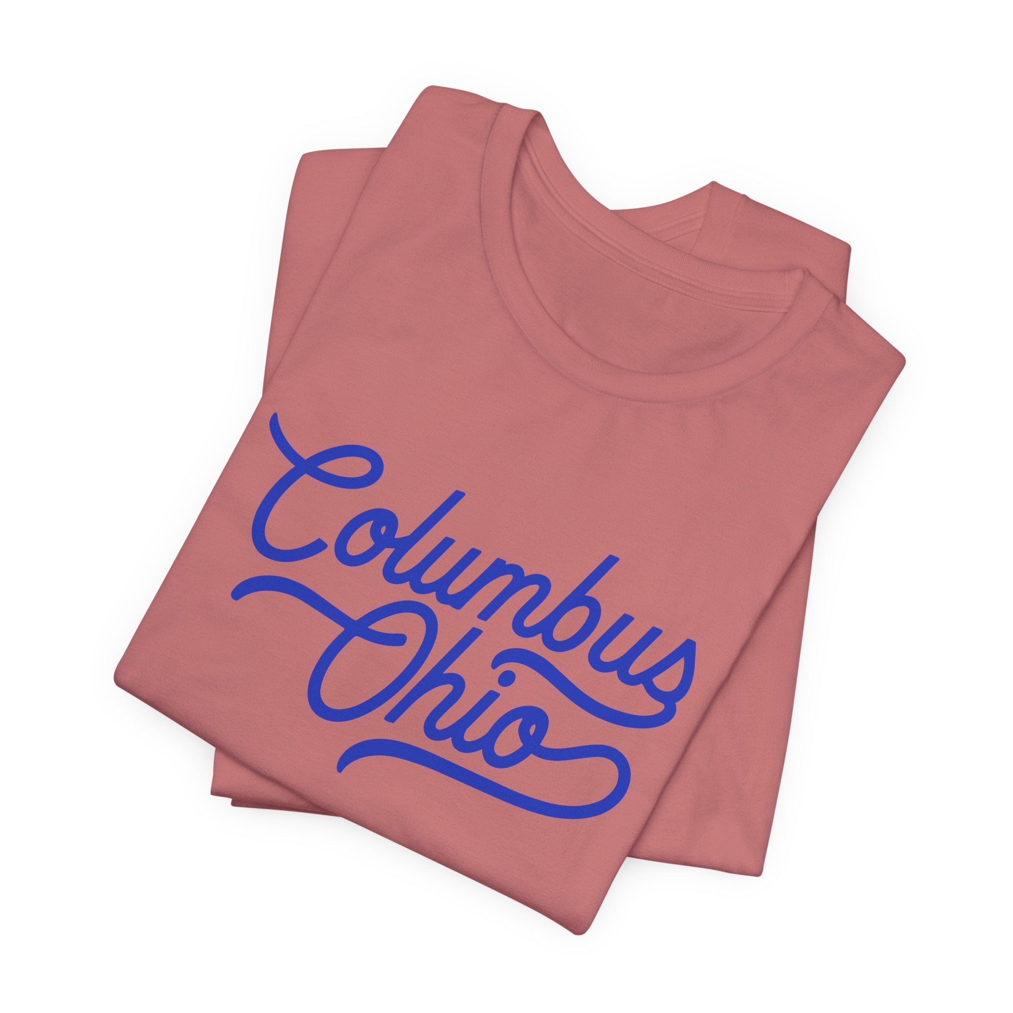 Blue Columbus Ohio Script — T-Shirt