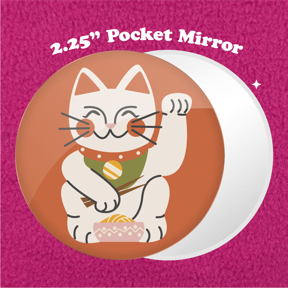 Lucky Cat 2.25" Pocket Mirror