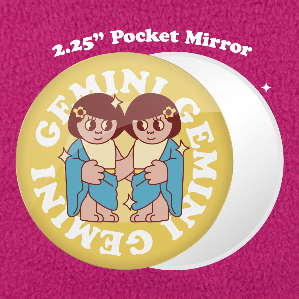 Gemini Astrology 2.25" Pocket Mirror